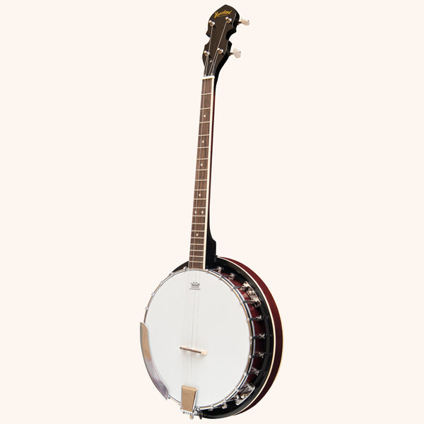 Heartland 4 String Banjo 19 Frets Irish Tenor Banjo 24 Bracket with Closed Solid Back