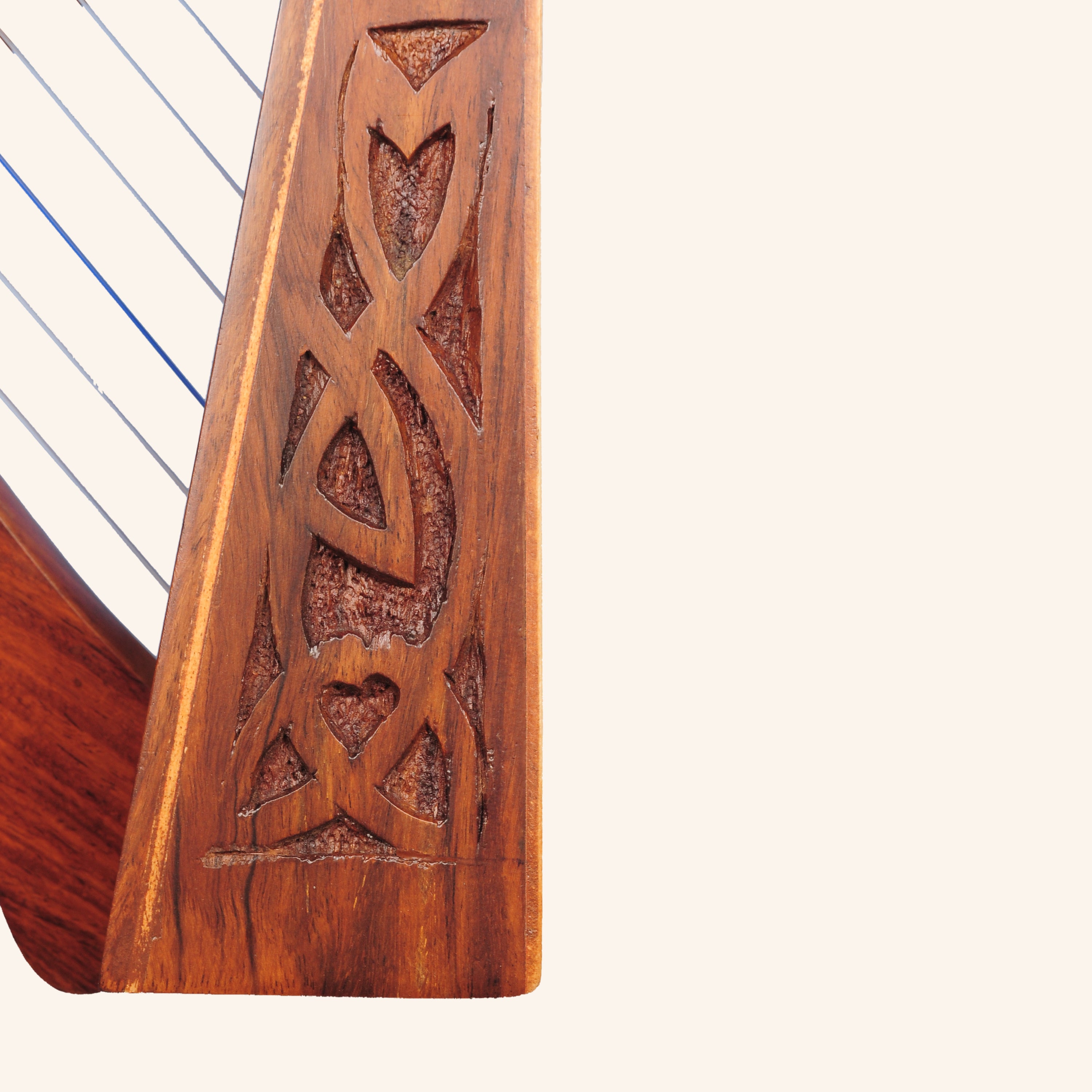 Muzikkon O'Carolan Harp, 7 String Rosewood Knotwork