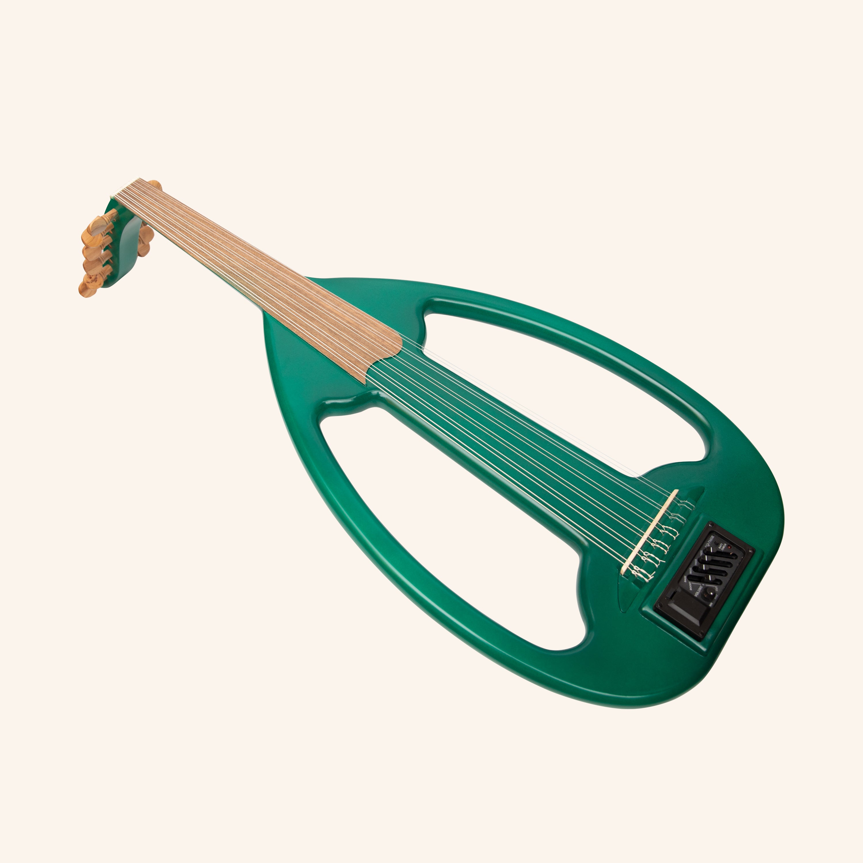 Muzikkon Electric Arabic Frame Oud With Pegs, Lacewood Green