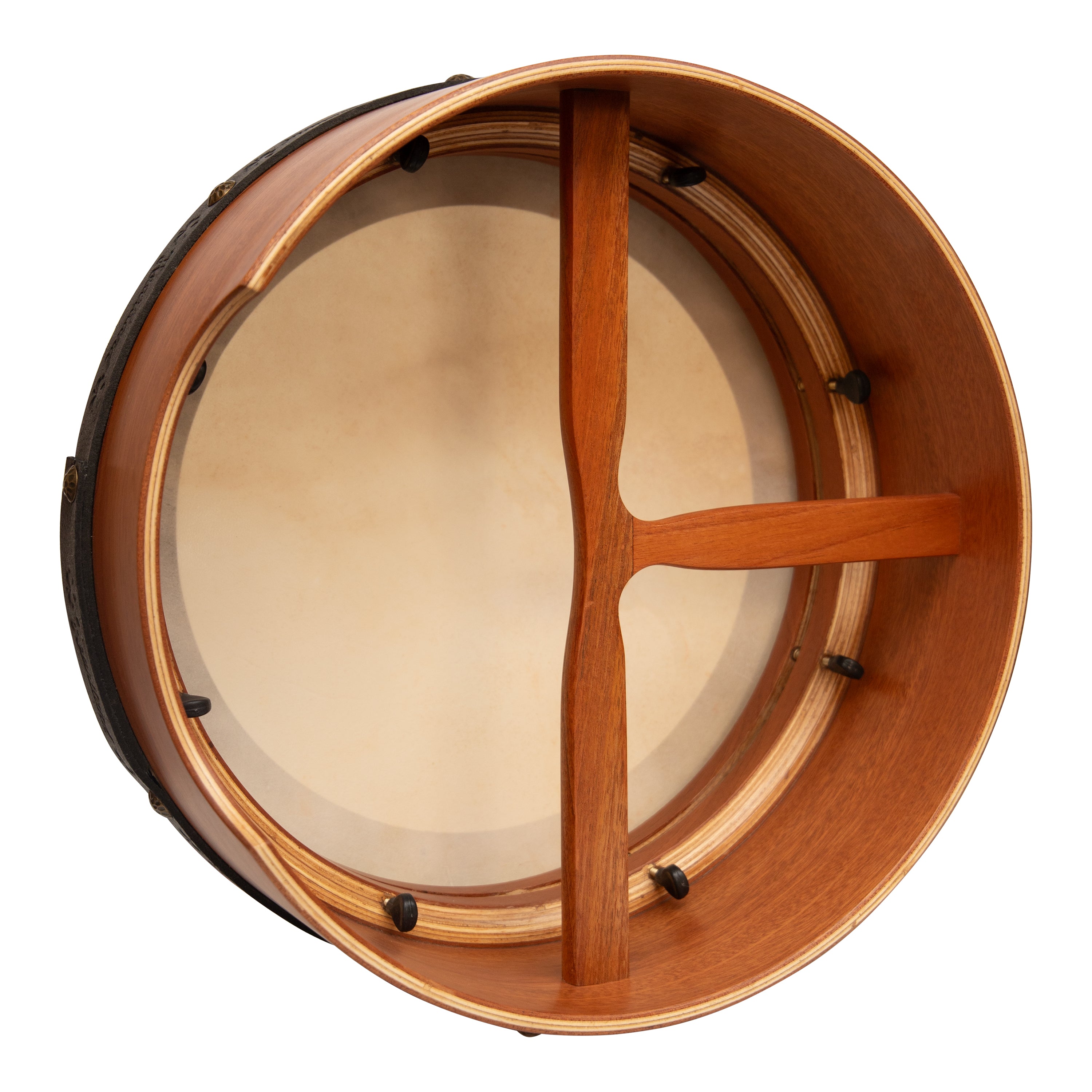 Muzikkon 14”x6" Premium Celtic Irish Bodhran with Easy Tune System Deep Rim T-BAR & Taped Finish