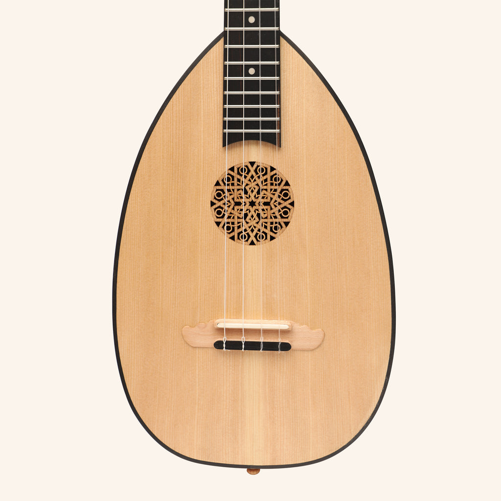 Heartland Baroque Ukulele, 4 String Baritone Variegated Walnut And Lacewood