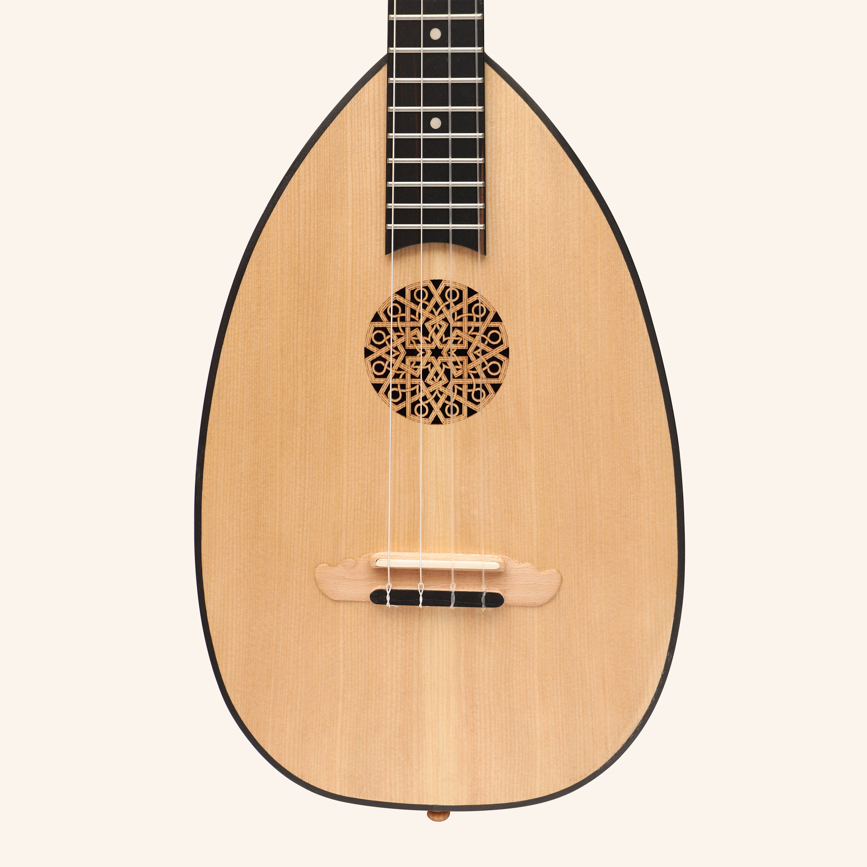 Heartland Baroque Ukulele, 4 String Baritone Variegated Walnut And Lacewood