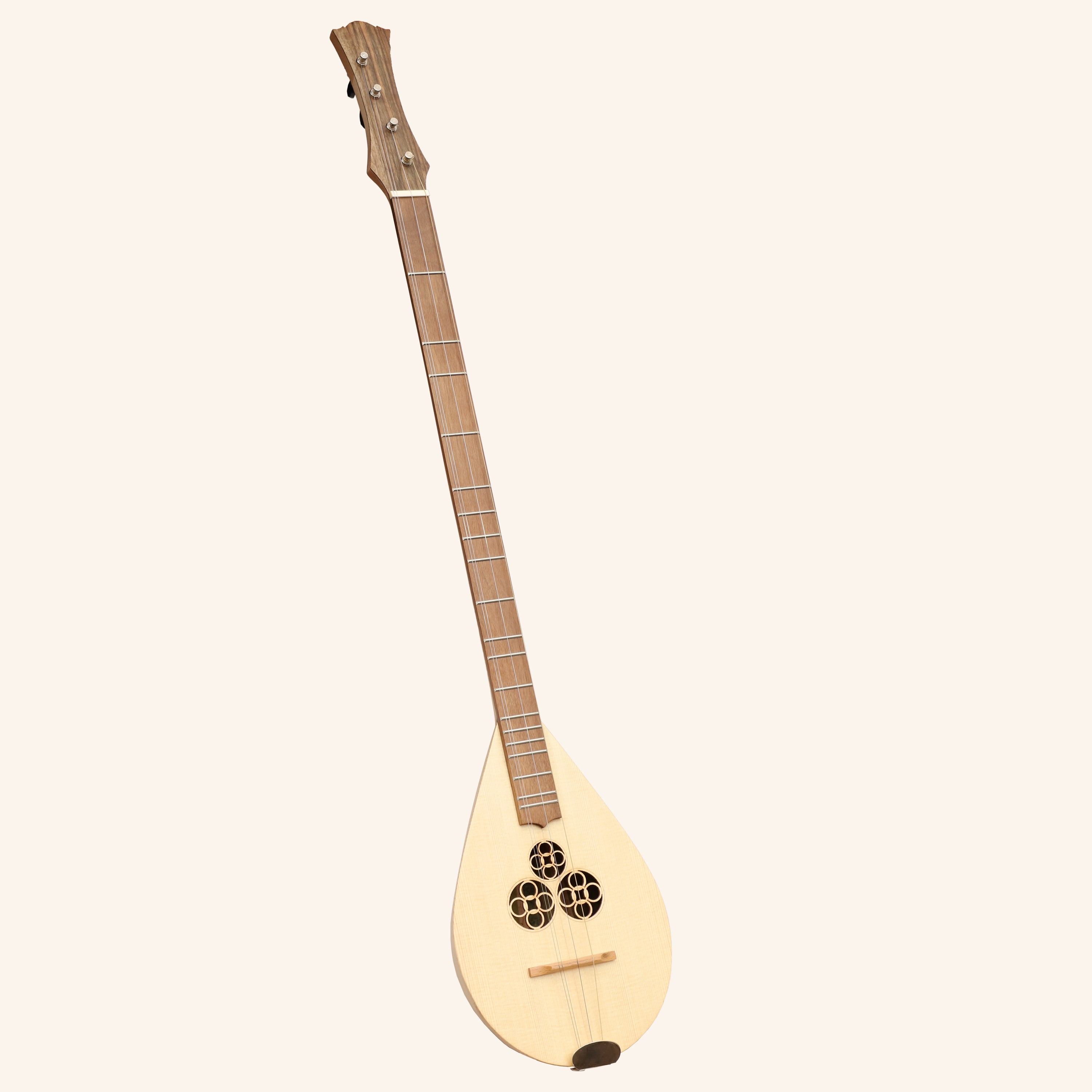 Heartland Wildwood Dulcimer Banjo, 4 String Variegated Walnut Lacewood Left Hand