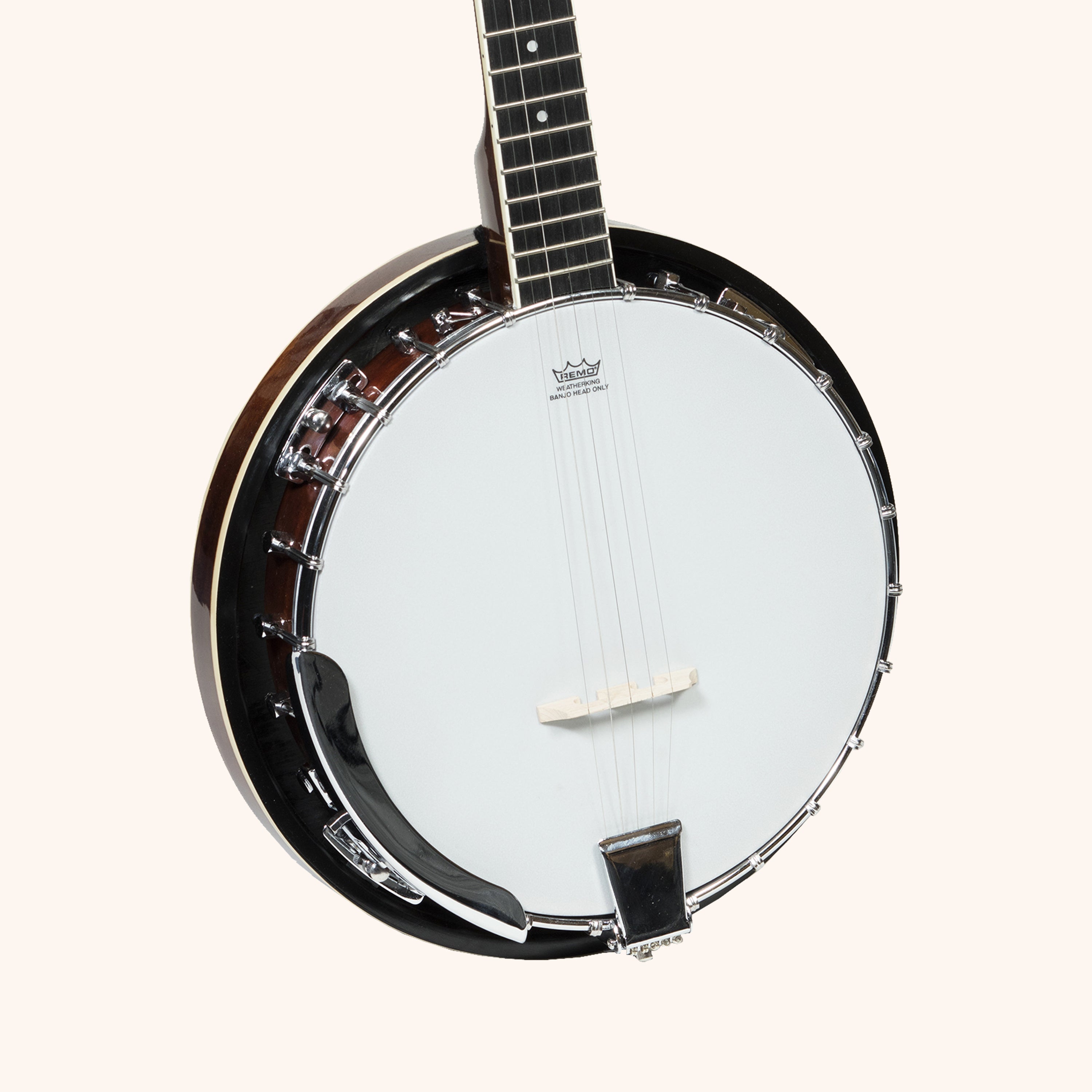 Heartland 5 String Irish Banjo 24 Bracket with Closed Solid Back and Geared 5th Tuner