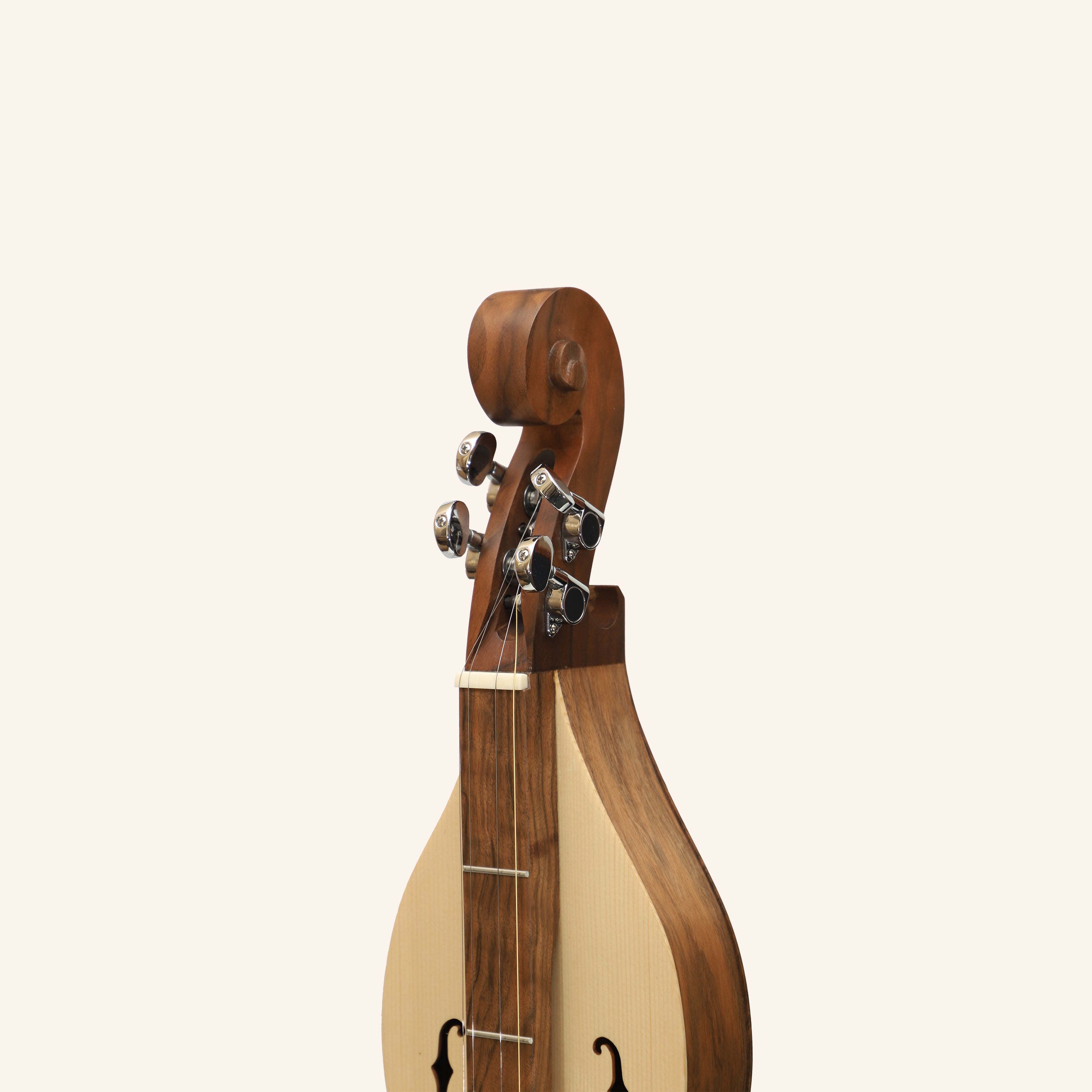 Mountain Dulcimer 4 String  F-Hole Walnut with Nickel Finish Hardware