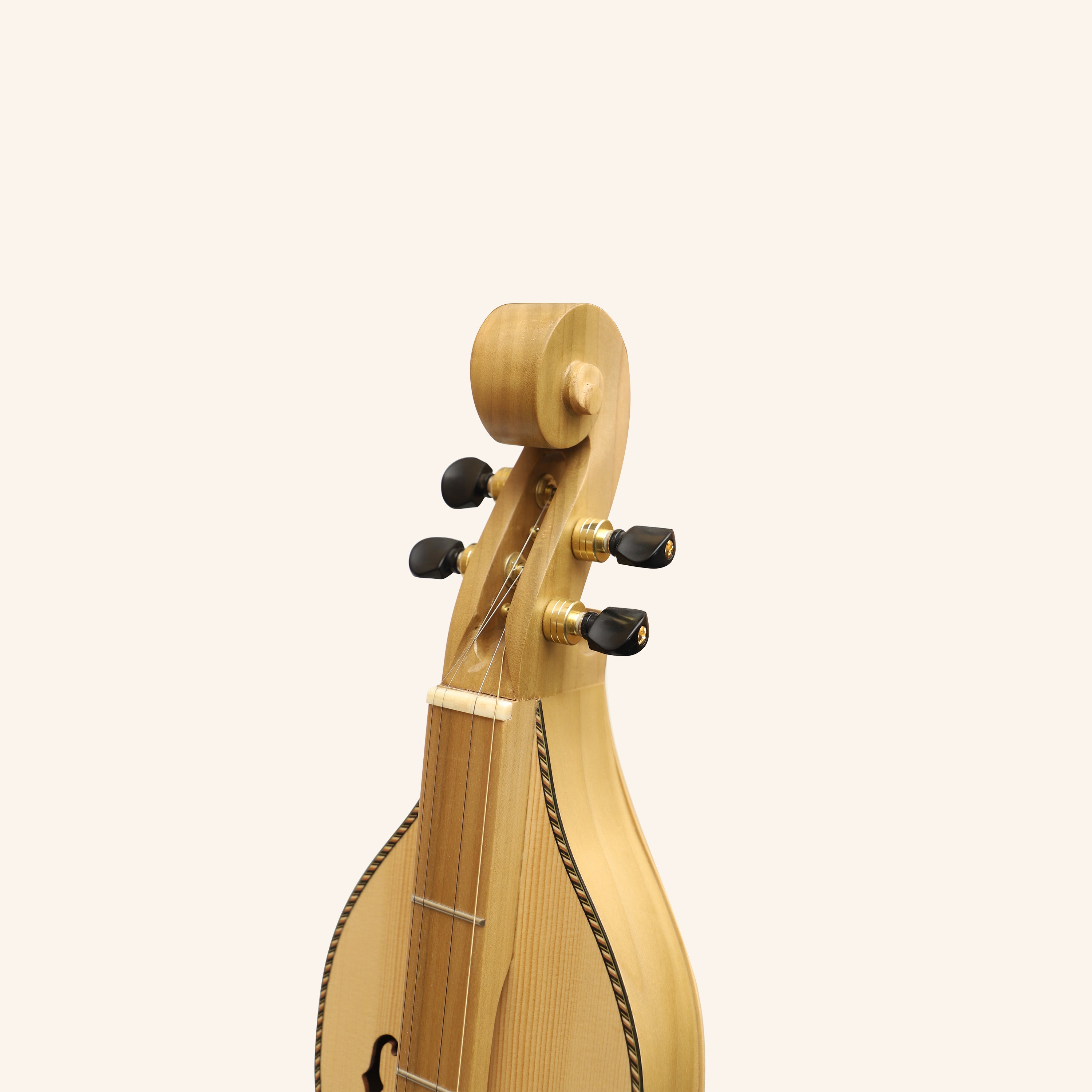 Muzikkon Mountain Dulcimer, 4 String Turn Scroll Maple With Purfling