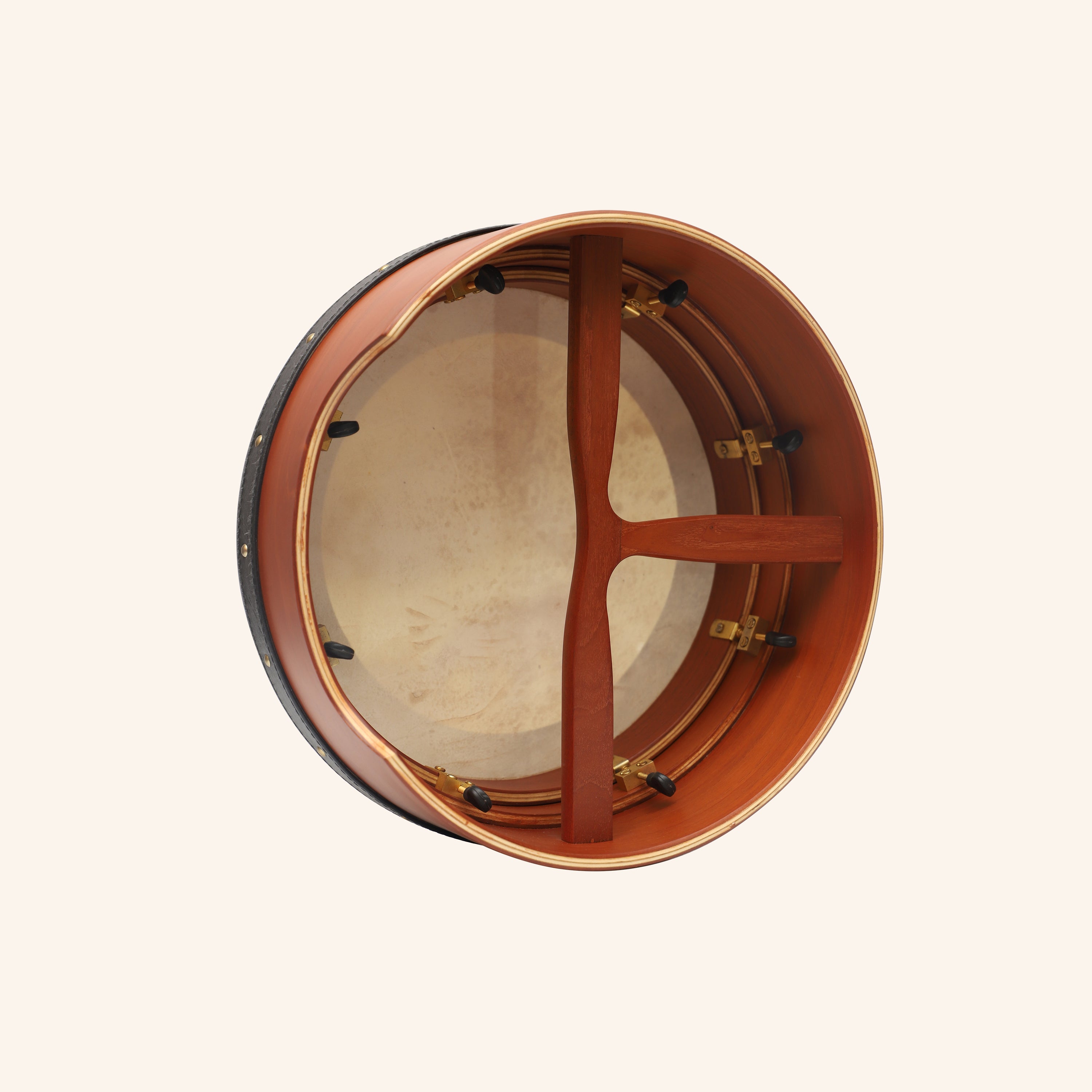 Muzikkon 14”x5" (35.5x12.5 cm) Premium Celtic Irish Bodhran With Easy Tune System Deep Rim T- Bar & Taped Finish