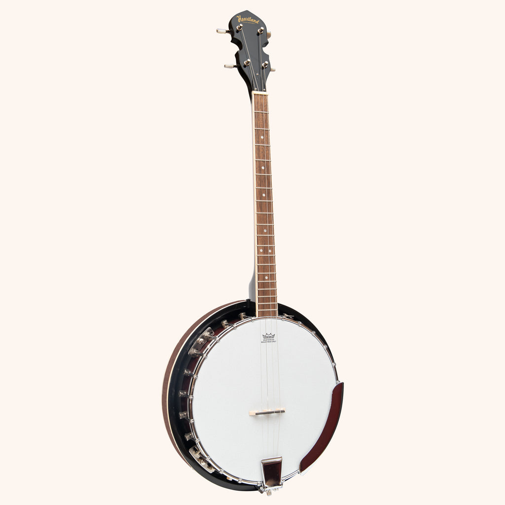 Heartland 4 String Banjo 19 Frets Irish Tenor Banjo Left Handed 24 Bracket With Closed Solid Back