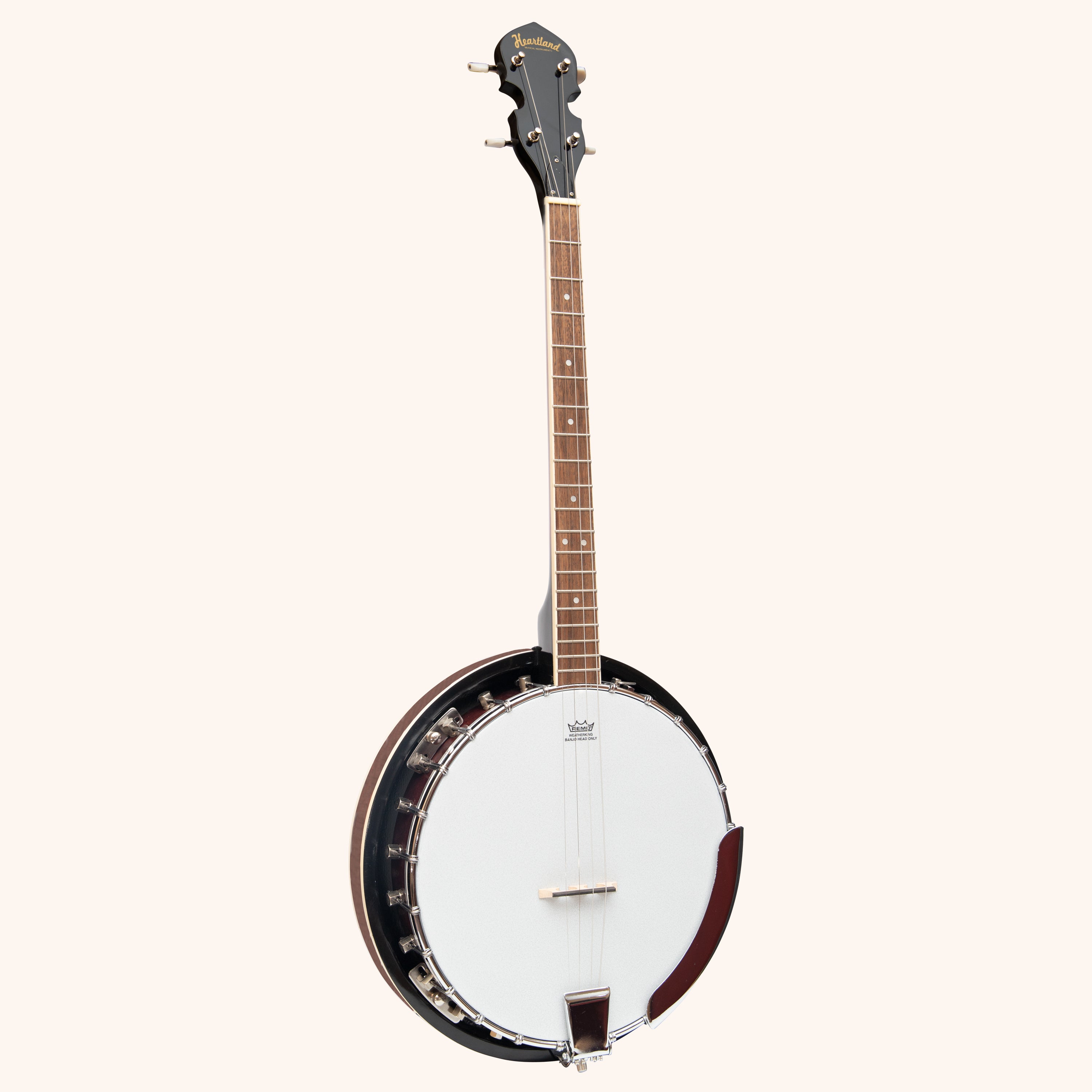 Heartland 4 String Banjo 19 Frets Irish Tenor Banjo Left Handed 24 Bracket With Closed Solid Back