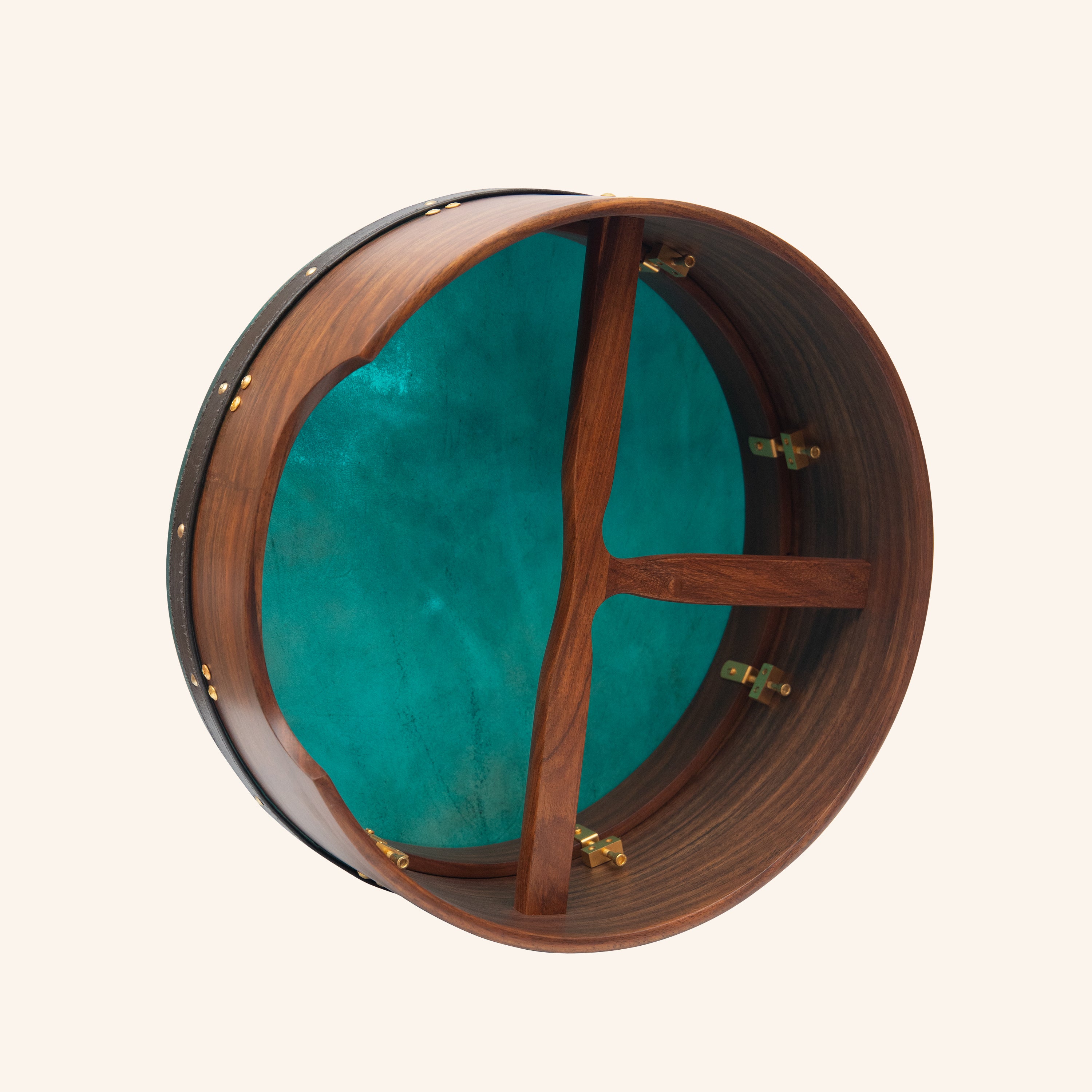 Muzikkon 16"X6" Heartland Tunable Deep Rim Bodhran Rosewood T-Bar Goat Skin