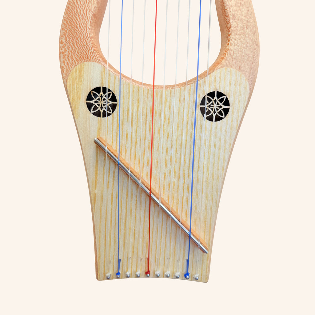 Mini Kinnor Harp, 10 String Lacewood