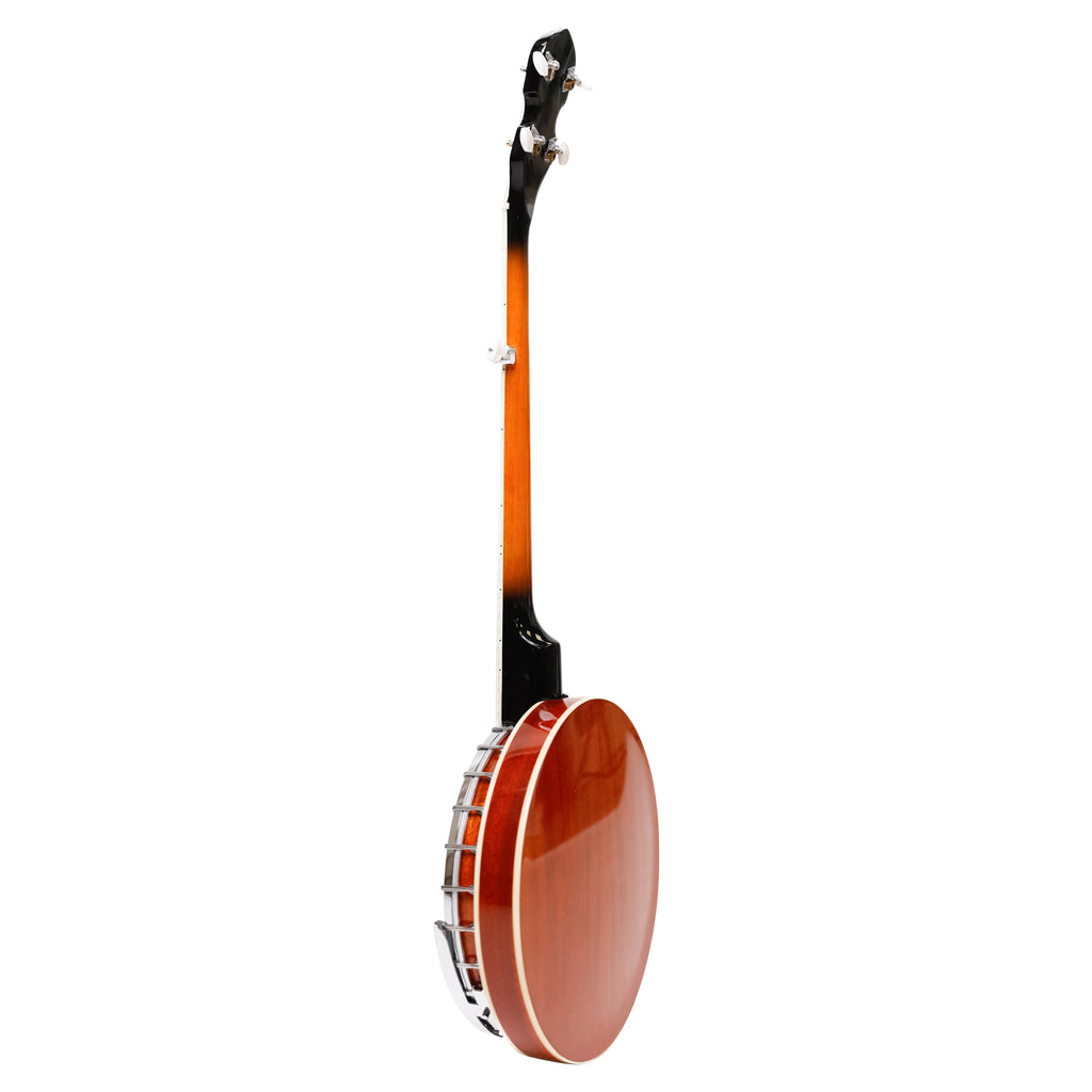 Heartland 5 String Irish Banjo Left Handed Player Series 24 Bracket with Closed Solid Back Sunburst Finish