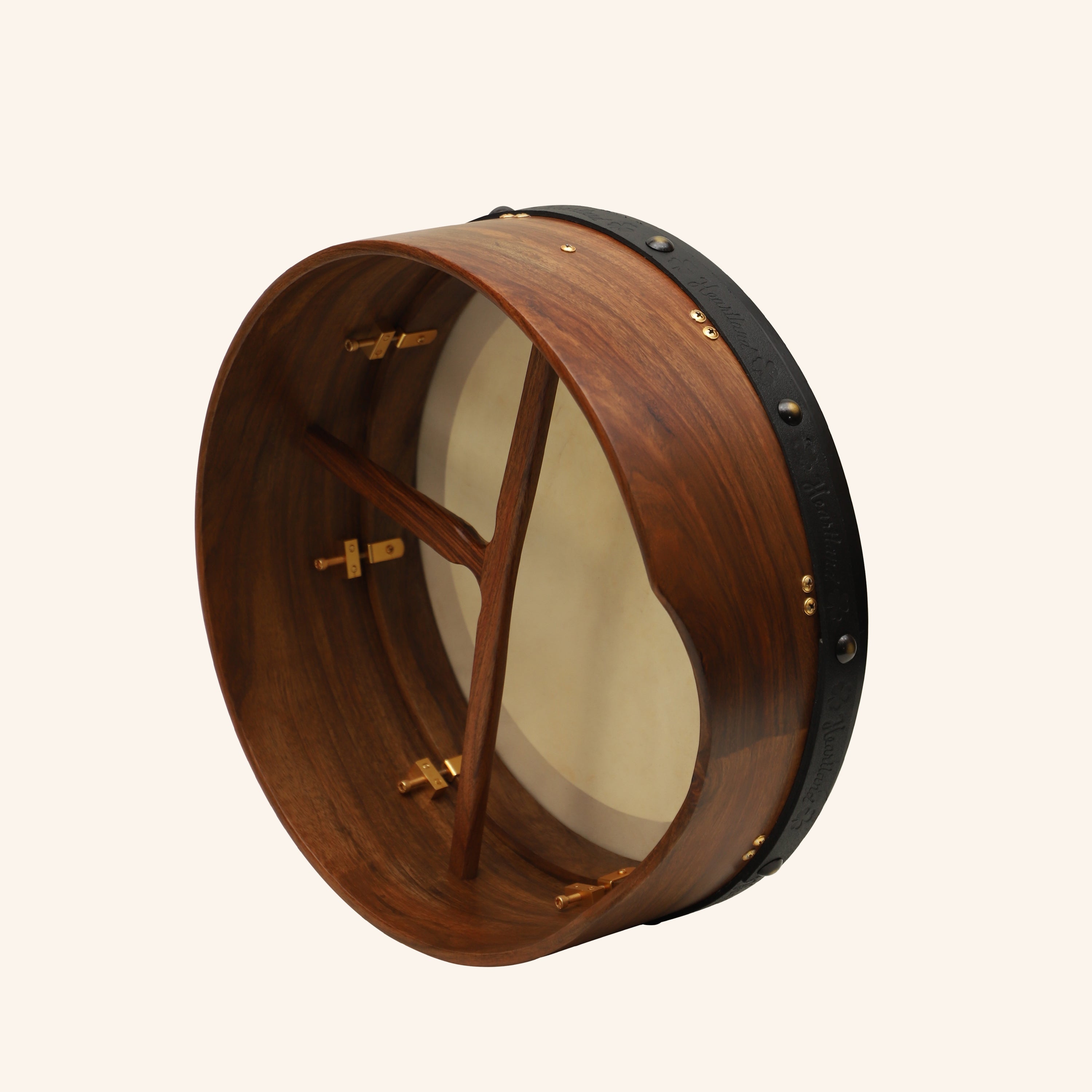 Muzikkon 16"X6" Heartland Tunable Irish Bodhran Drum Deep Rim with T-BAR & Taped Finish Deep Tune, Celtic Irish Bodhran
