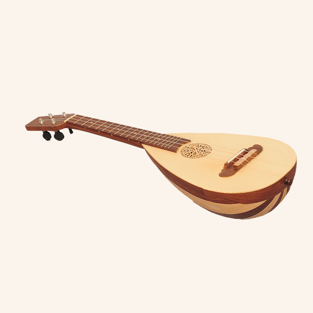 Heartland Baroque Ukulele, 4 String Baritone Variegated Rosewood And Lacewood