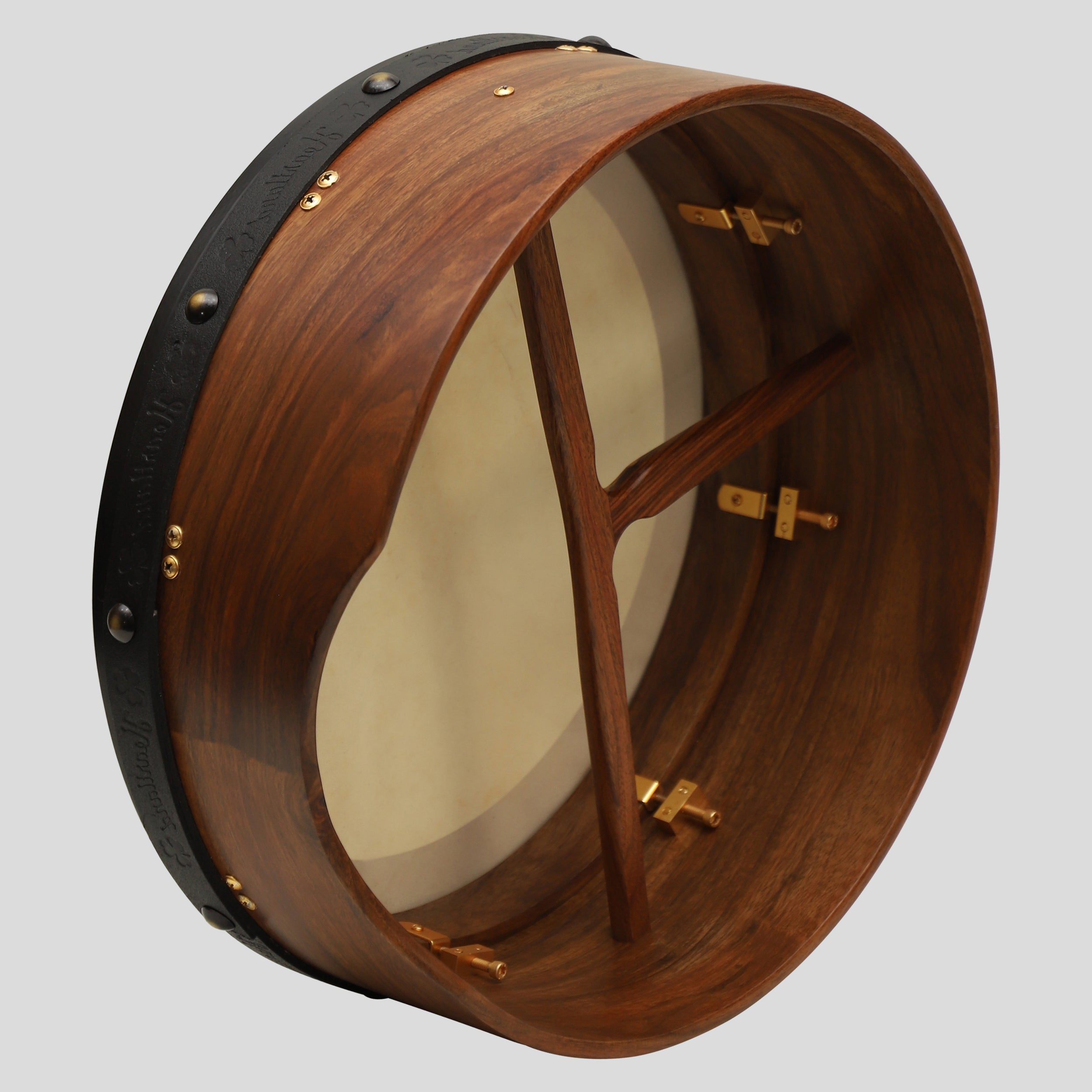 Muzikkon 16"X6" Heartland Tunable Irish Bodhran Drum Deep Rim with T-BAR & Taped Finish Deep Tune, Celtic Irish Bodhran