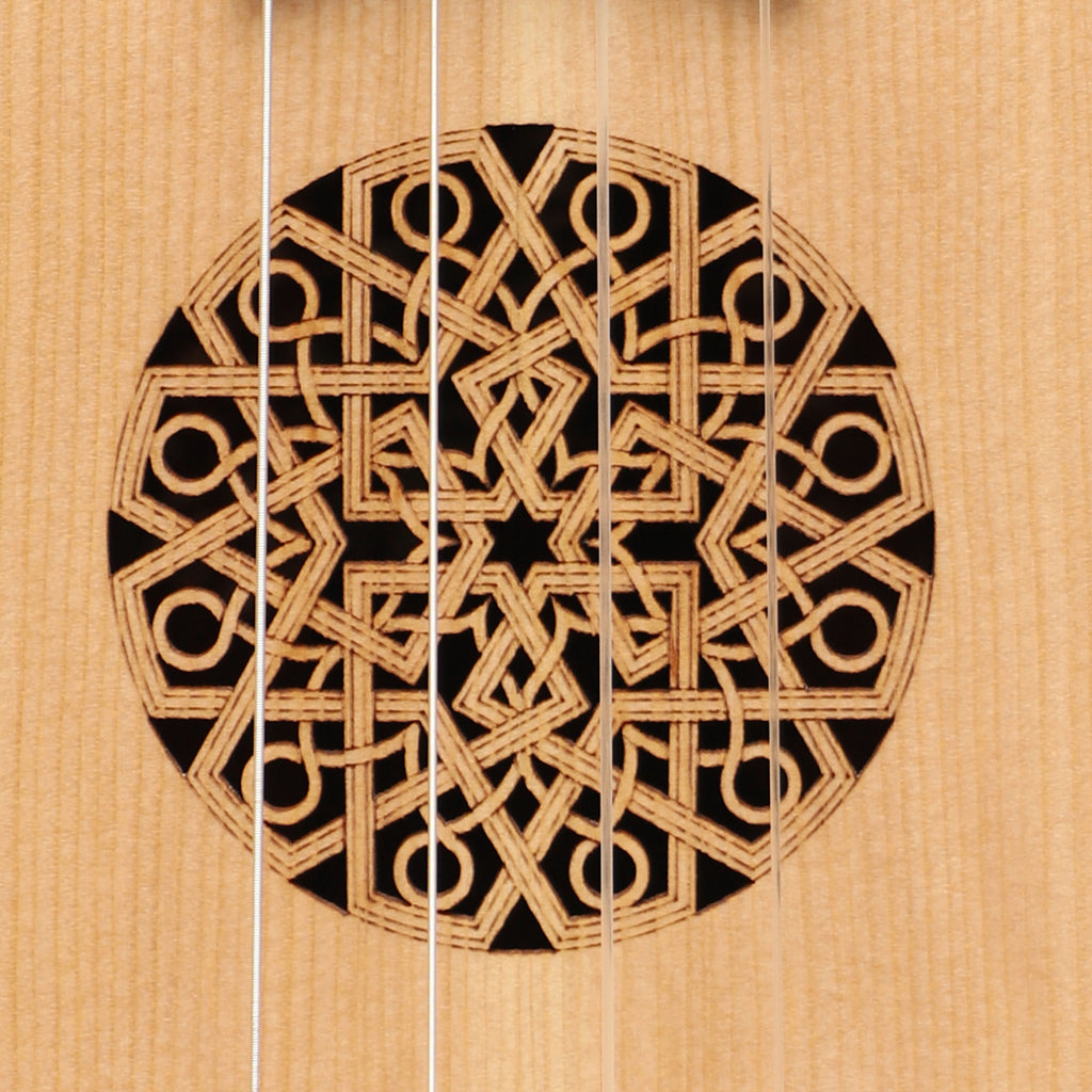 HEARTLAND BAROQUE UKULELE, 4 STRING BARITONE VARIEGATED WALNUT AND LACEWOOD LEFT HANDED