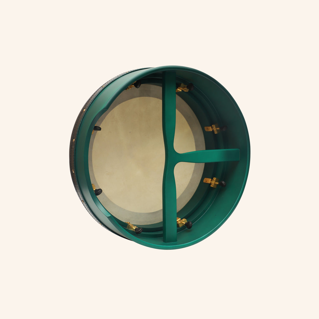 Muzikkon 15”x5" (38x12.5 cm) Premium Celtic Irish Bodhran With Easy Tune System Deep Rim T- Bar & Taped Finish