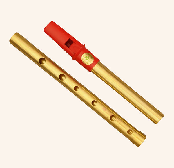Clare Irish Tin Whistle 2 Part in D Brass Red