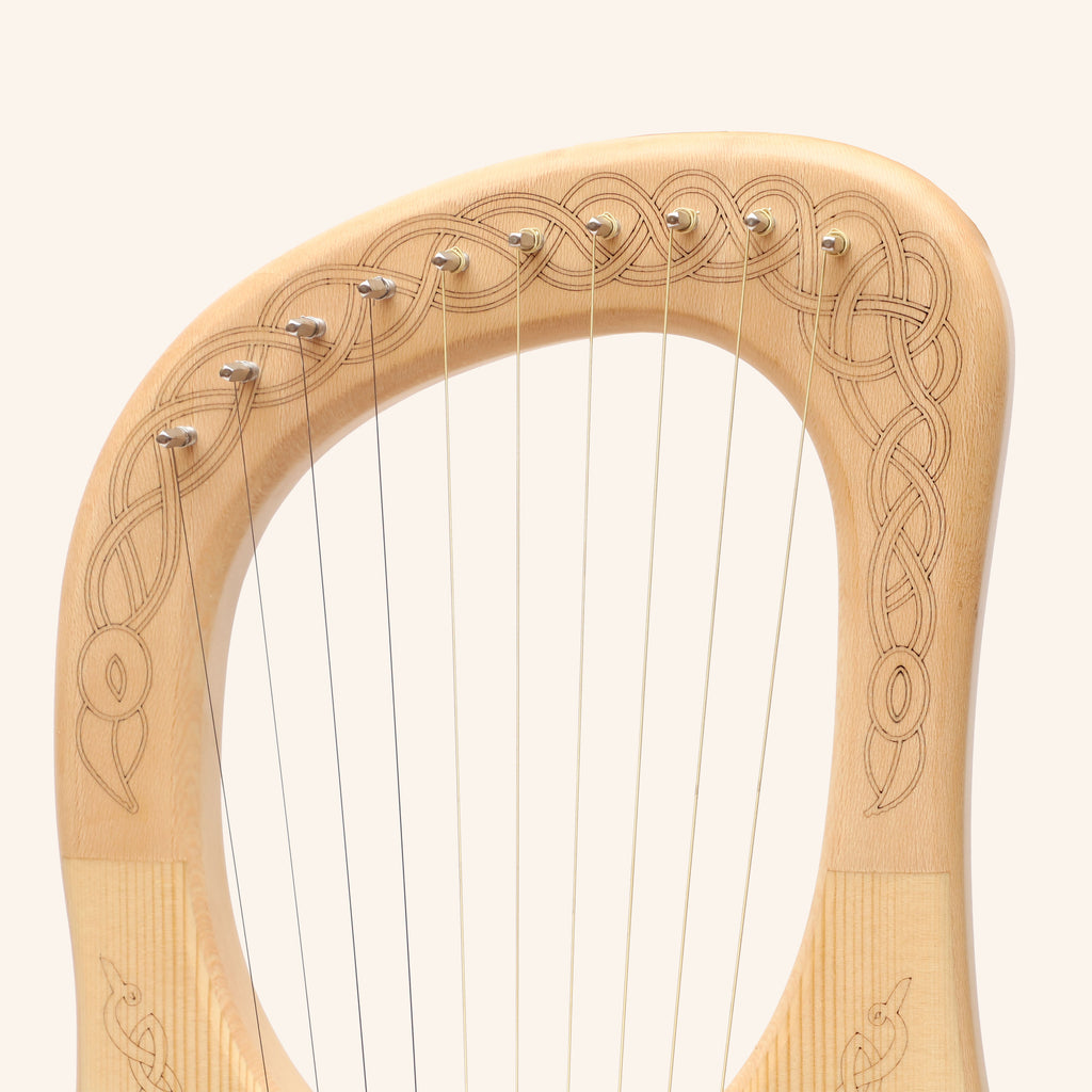 Muzikkon Lyre Harp, 10 String Engraved