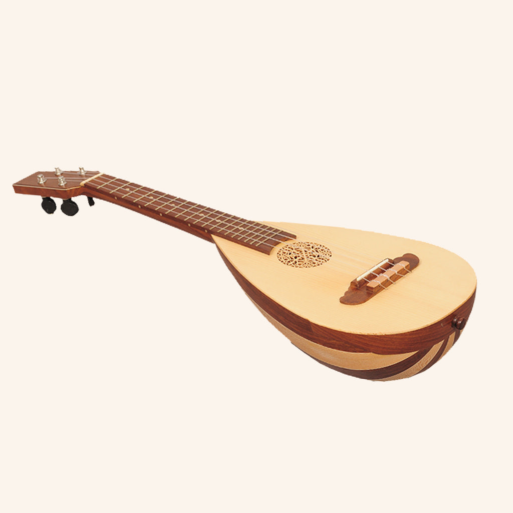 Heartland Baroque Ukulele, 4 String Concert Variegated Rosewood and Lacewood