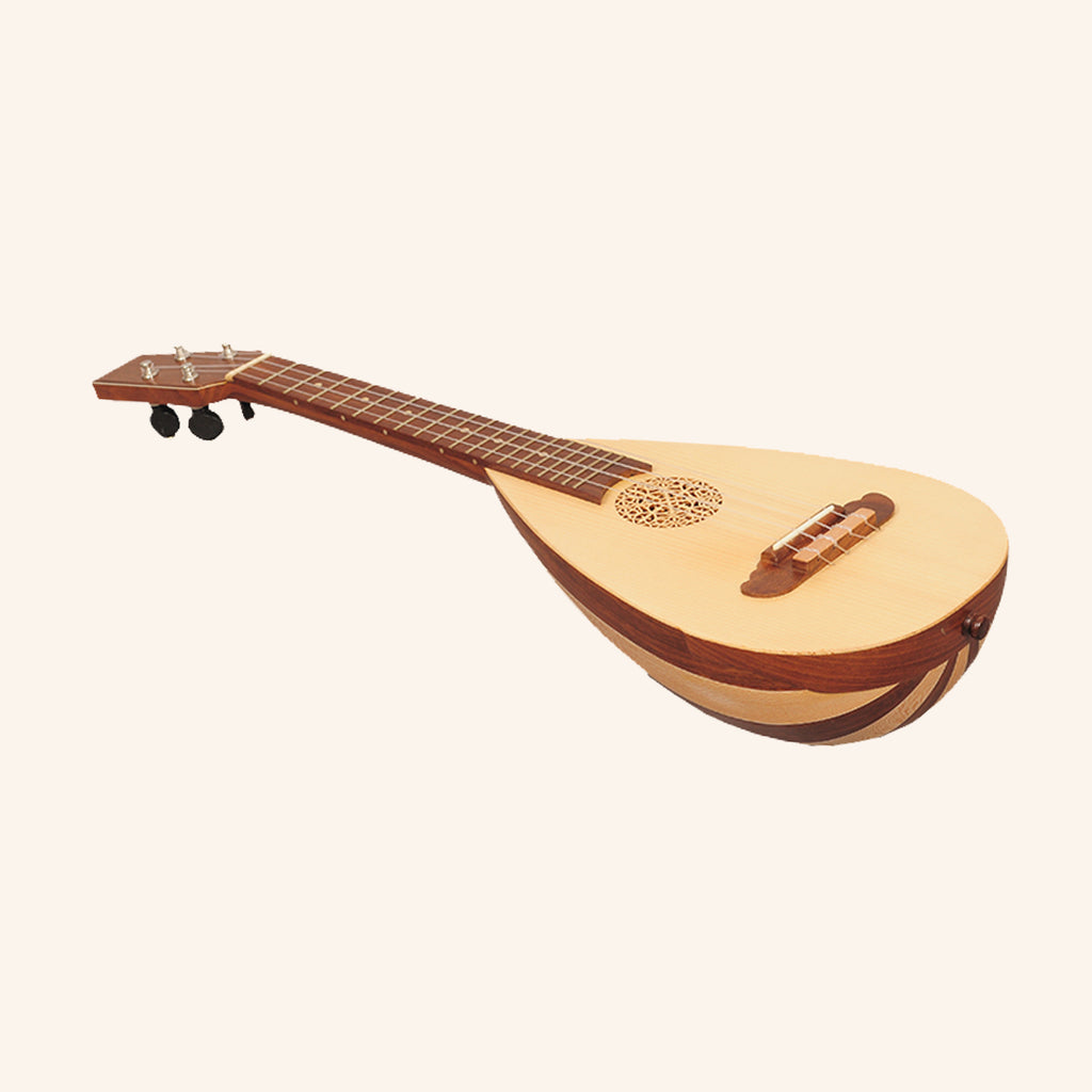 Heartland Baroque Ukulele, 4 String Soprano Variegated Rosewood and Lacewood