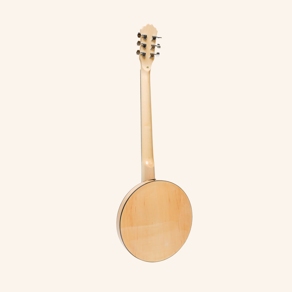 Heartland 6 String Deluxe Irish Banjo 24 Bracket with Closed Solid Back Maple Finish
