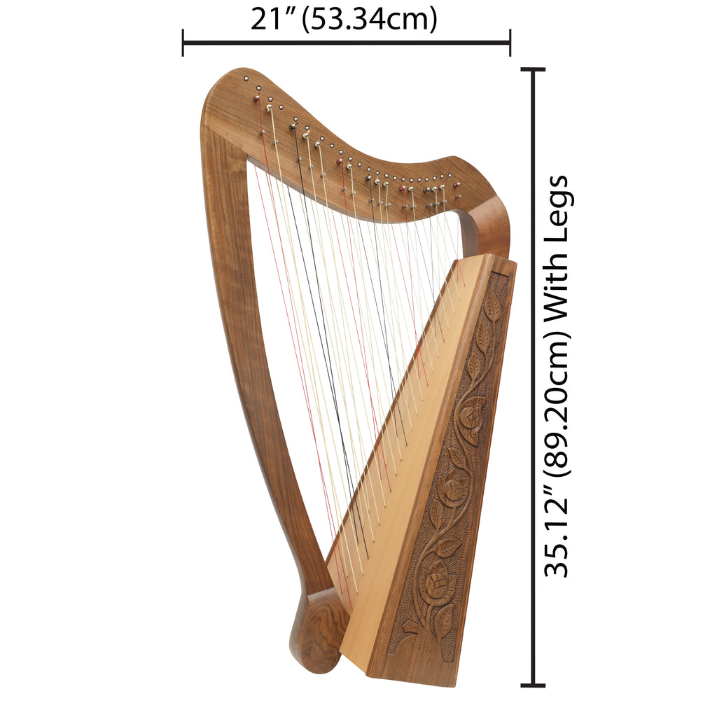 Cross Strung Harp, 38 String Walnut