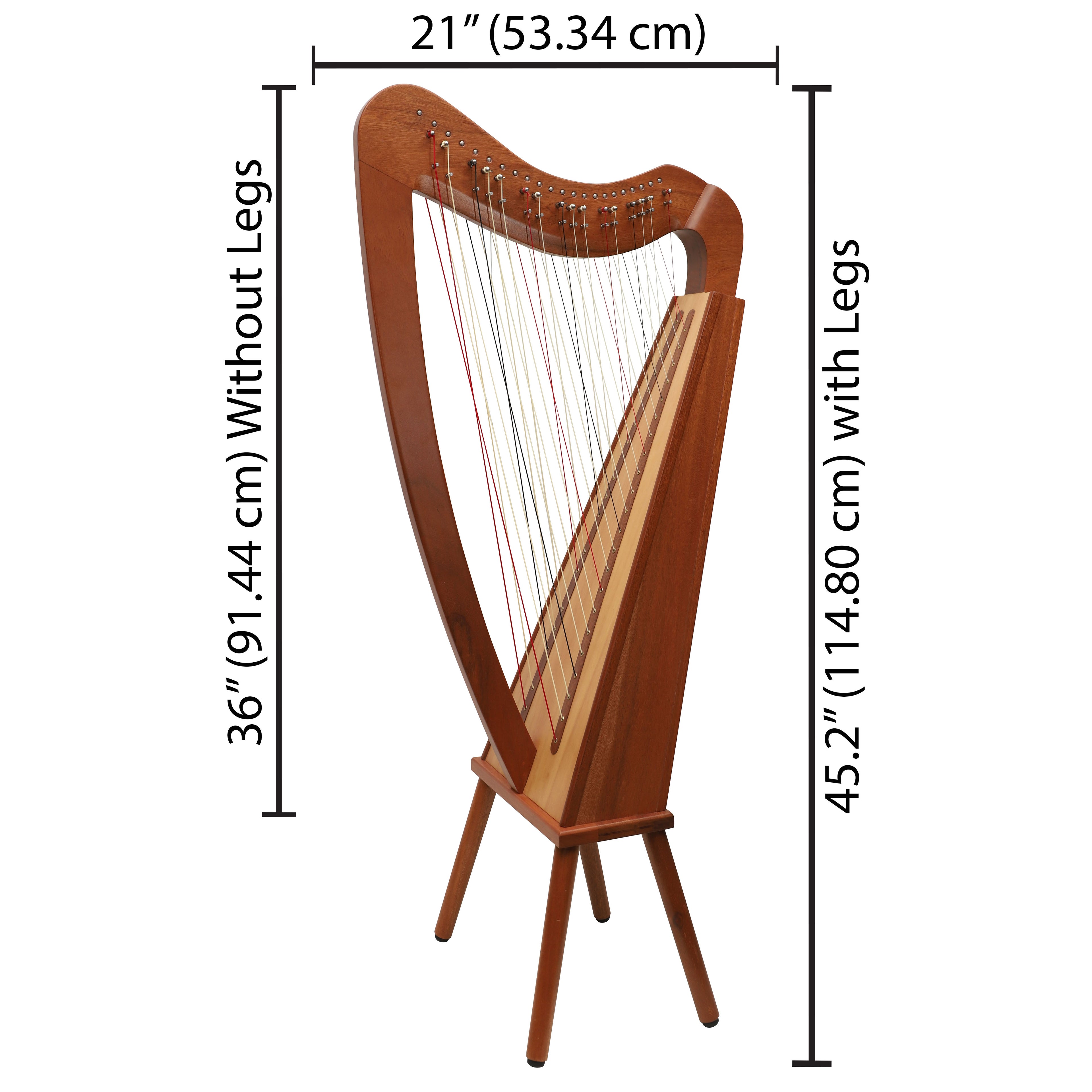 Cross Strung Harp, 38 String Mahogany