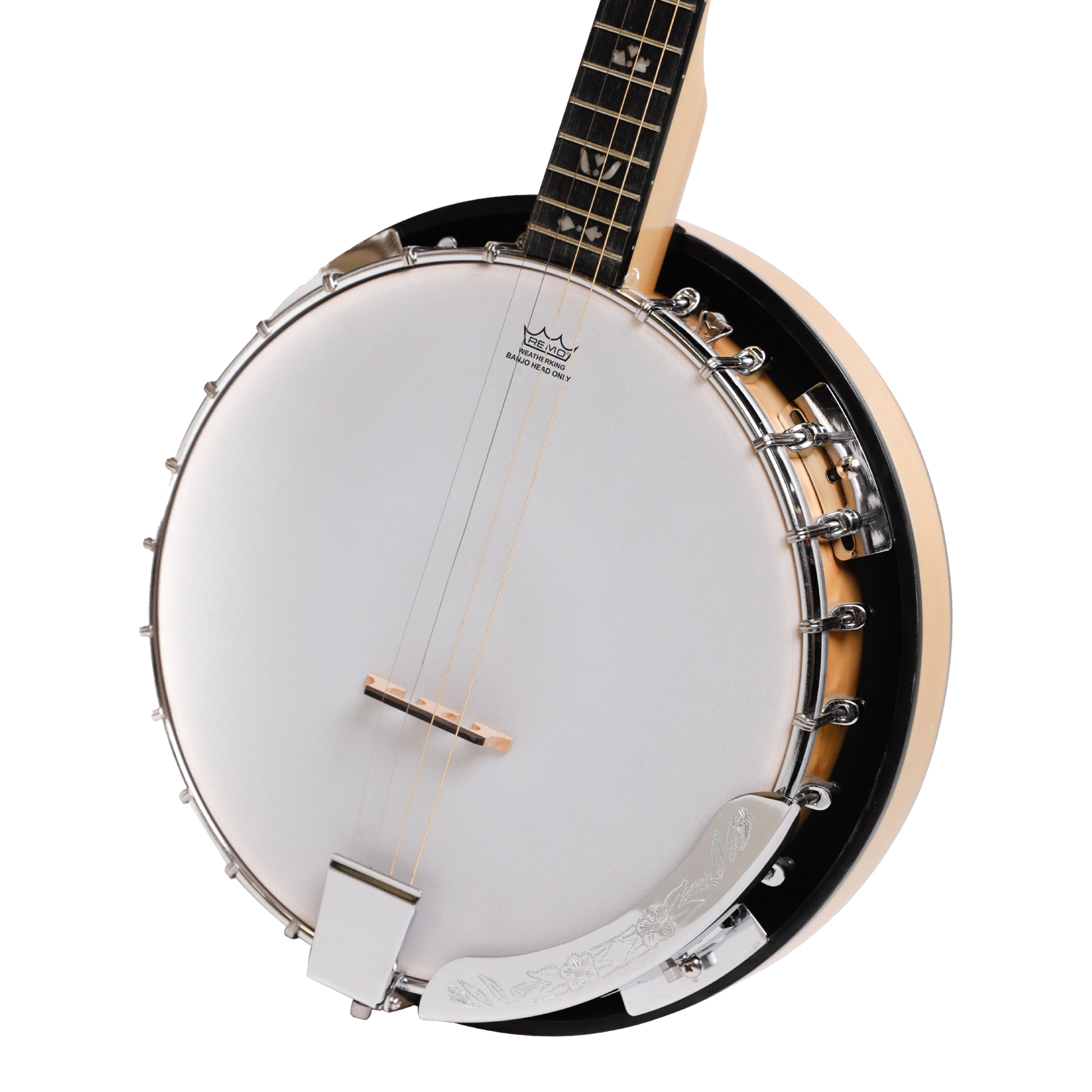 Heartland Deluxe Irish Tenor Banjo 17 Frets Left Handed 24 Bracket Closed Solid Back Maple Finish