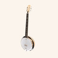 Heartland 6 String Deluxe Irish Banjo Left Handed 24 Bracket with Closed Solid Back Maple Finish