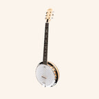 Heartland 6 String Deluxe Irish Banjo Left Handed 24 Bracket with Closed Solid Back Maple Finish