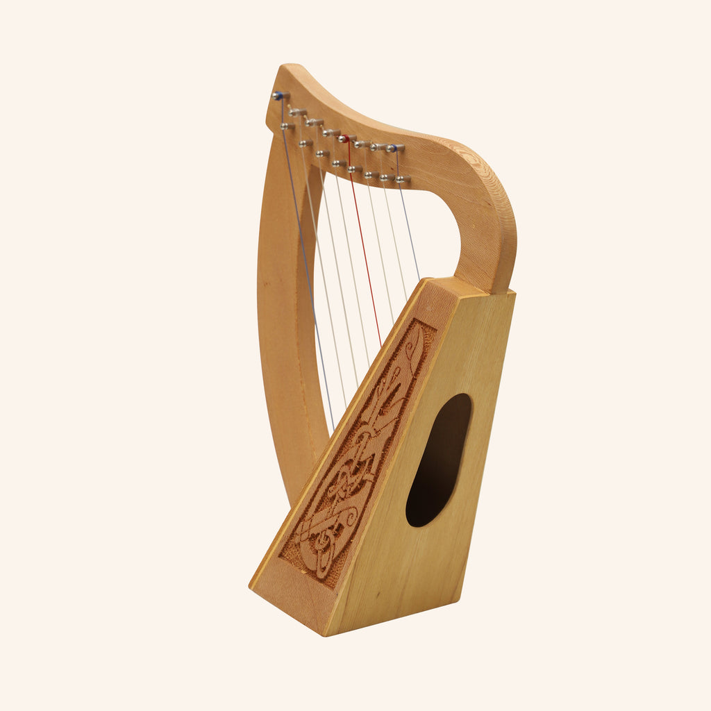 O'Carolan Harp, 8 String Lacewood Celtic Dragon