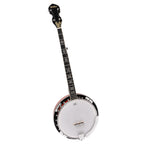Heartland 5 String Irish Banjo Left Handed Player Series 24 Bracket with Closed Solid Back Sunburst Finish