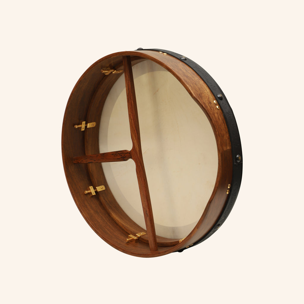 Muzikkon 18"X4" Heartland Tunable Irish Bodhran Drum with T-Bar & Taped Finish Deep Tune