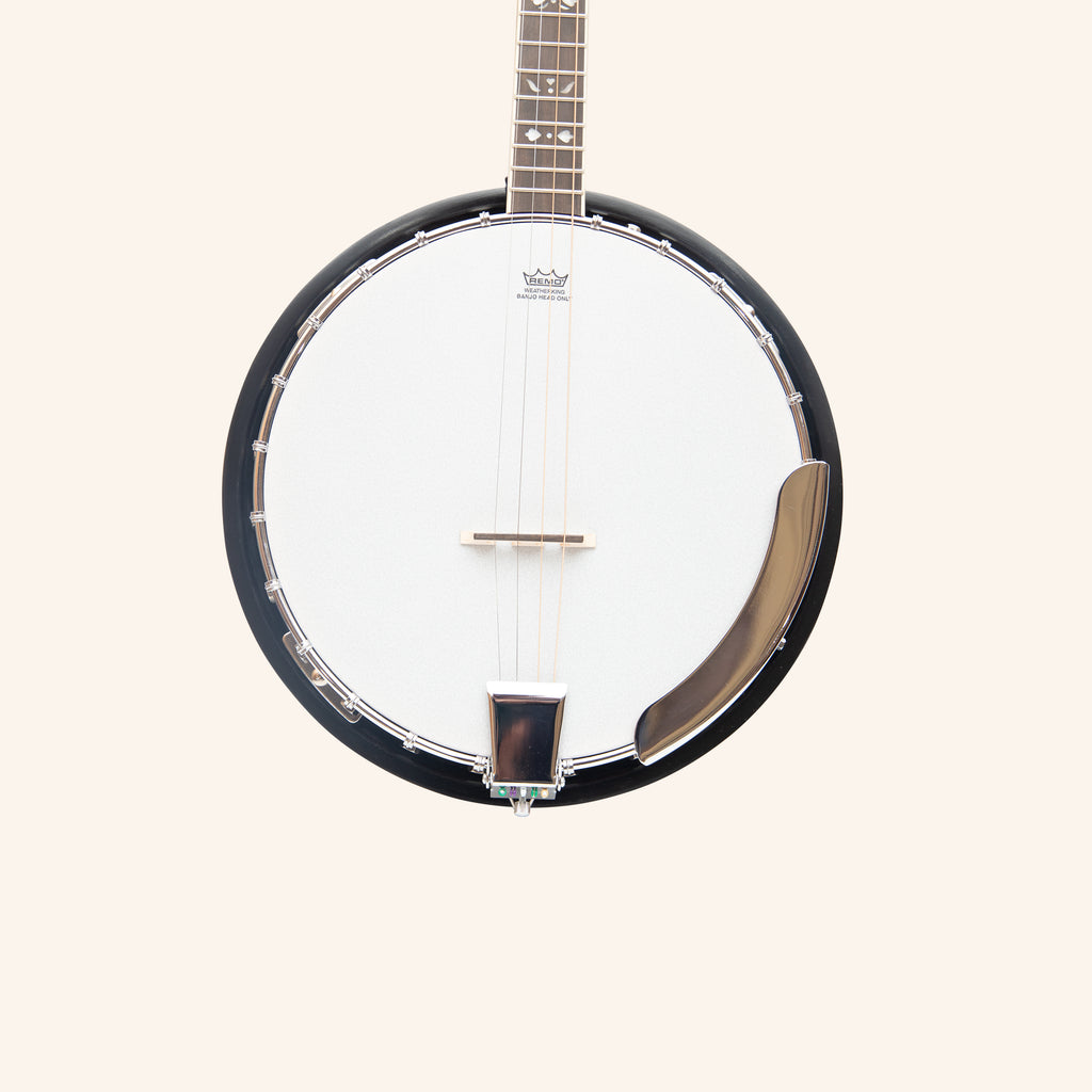 Heartland 4 String 19 Fret Irish Tenor Banjo Left Handed Player Series with Closed Solid Back Sunburst Finish