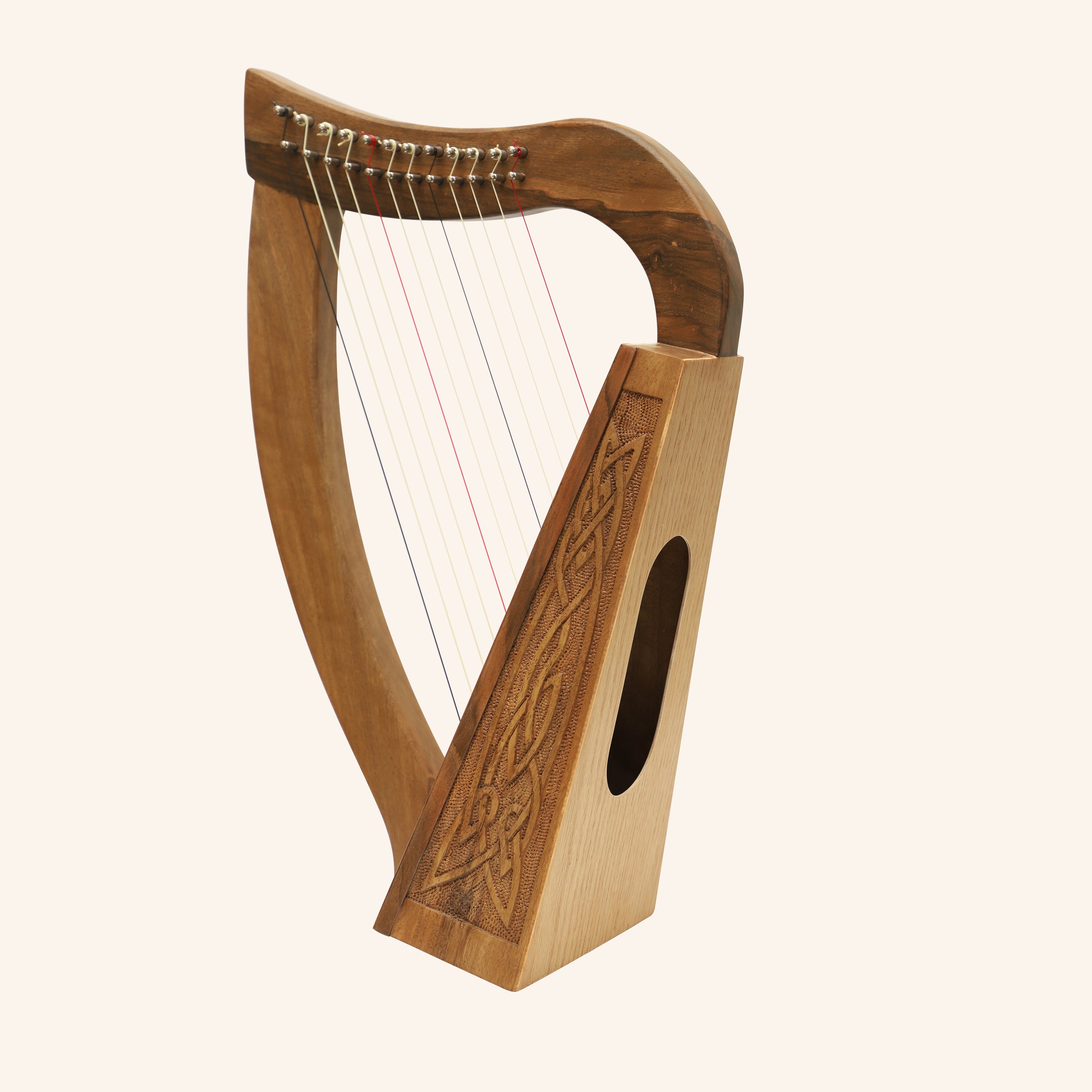 12 String O'Carolan Harp Knotwork, Mini Celtic Harp