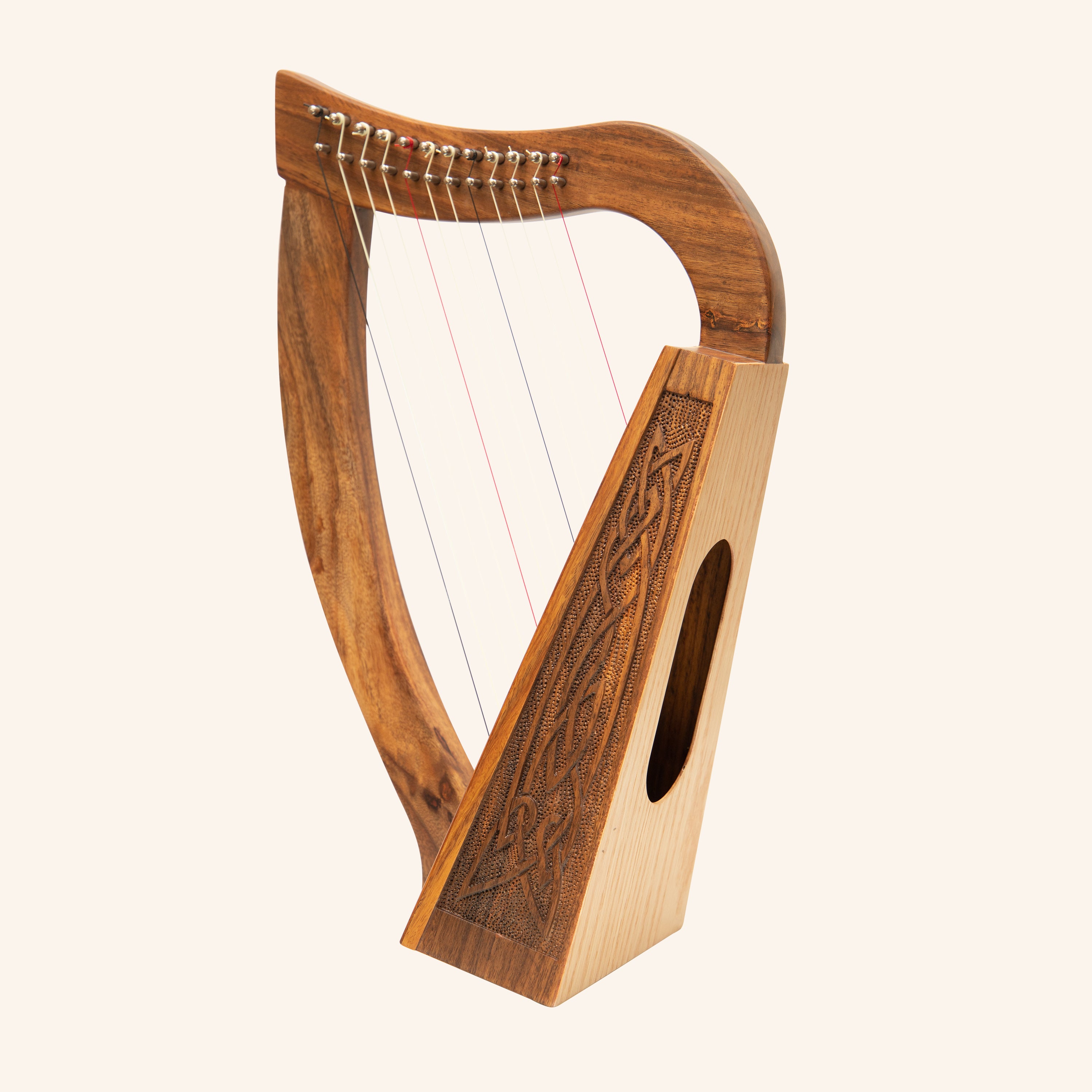 12 String O'Carolan Harp Knotwork, Mini Celtic Harp