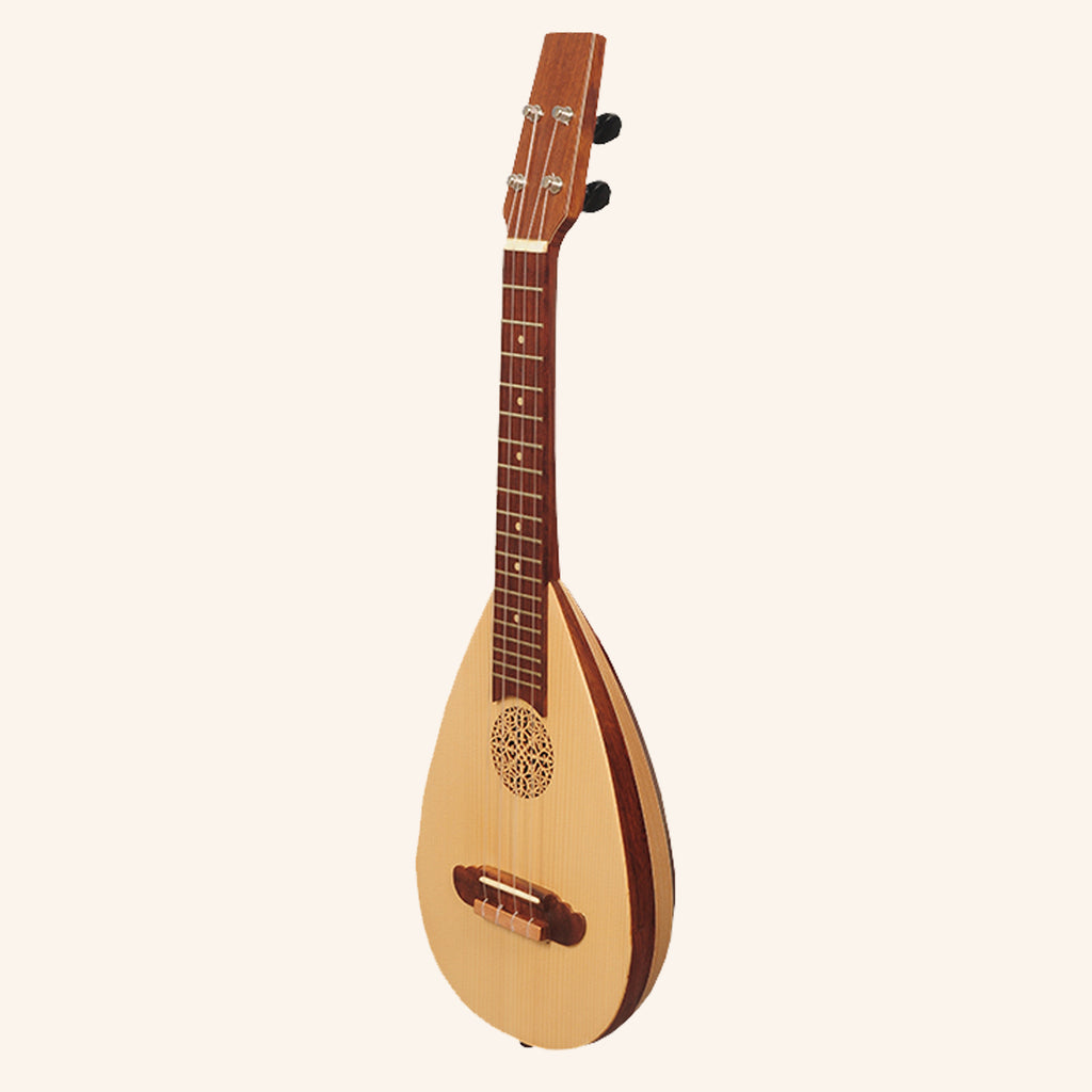 Heartland Baroque Ukulele, 4 String Tenor Variegated Rosewood and Lacewood