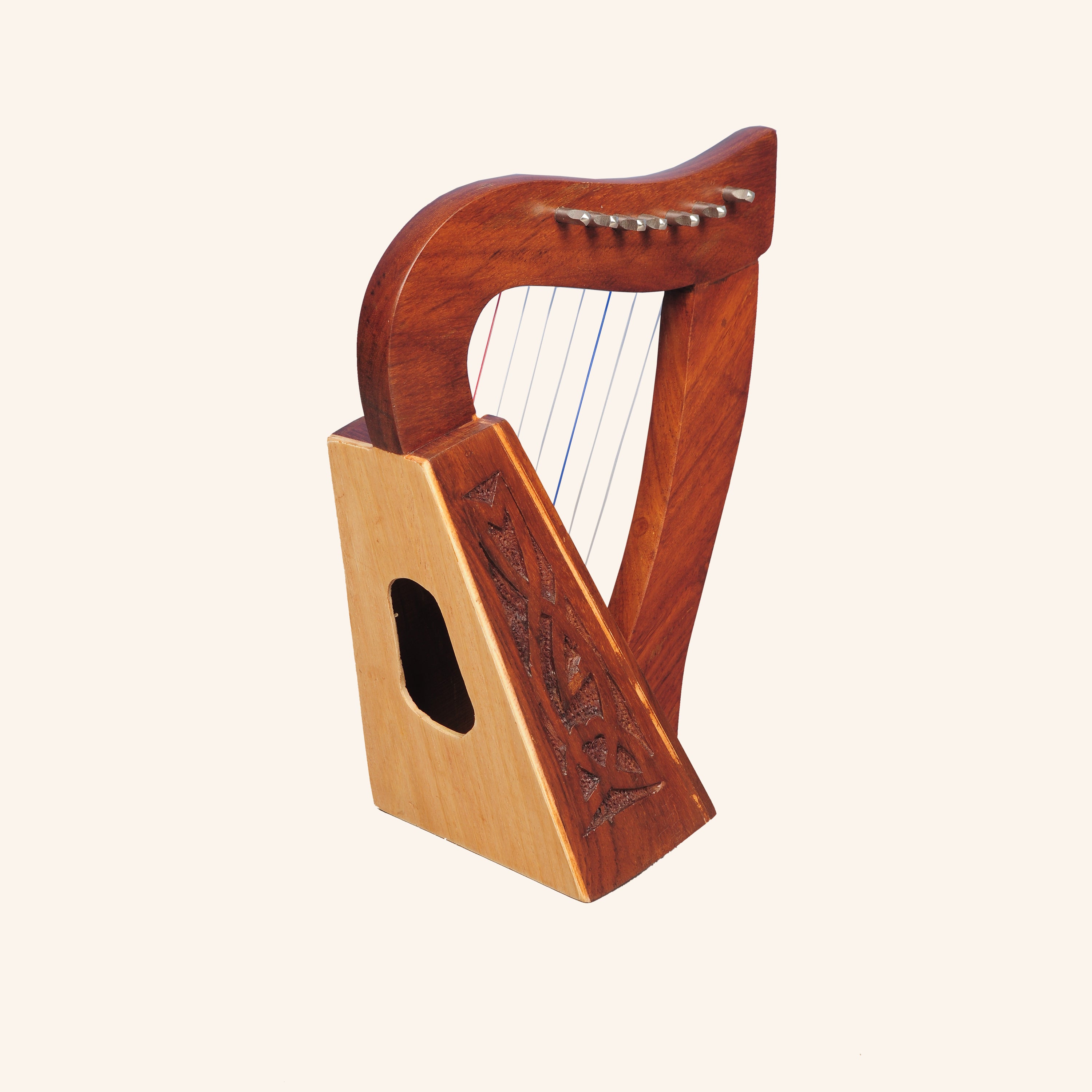 Muzikkon O'Carolan Harp, 7 String Rosewood Knotwork