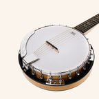 Heartland 6 String Deluxe Irish Banjo 24 Bracket with Closed Solid Back Maple Finish