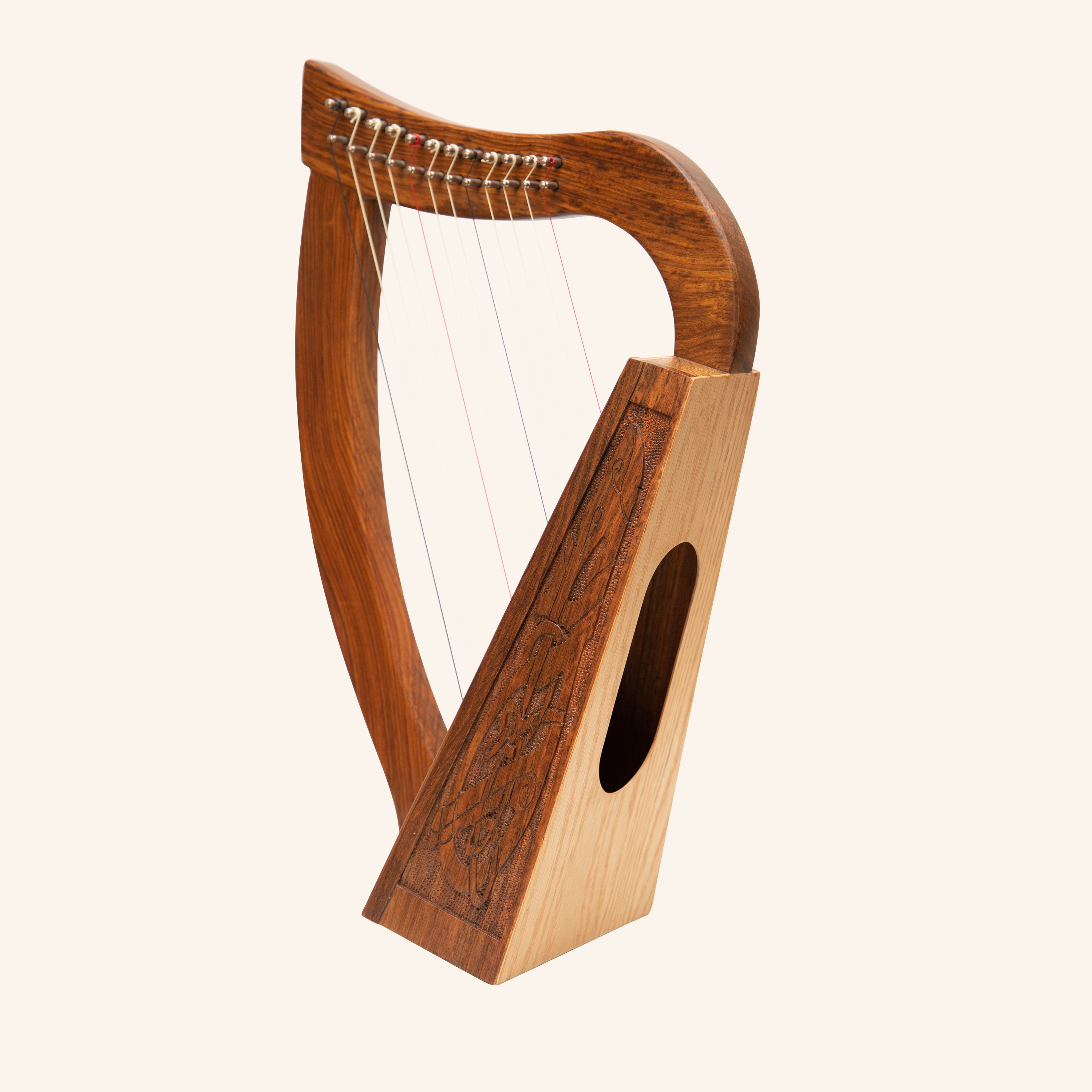 12 String O'Carolan Harp Celtic Dragon, Mini Celtic Harp