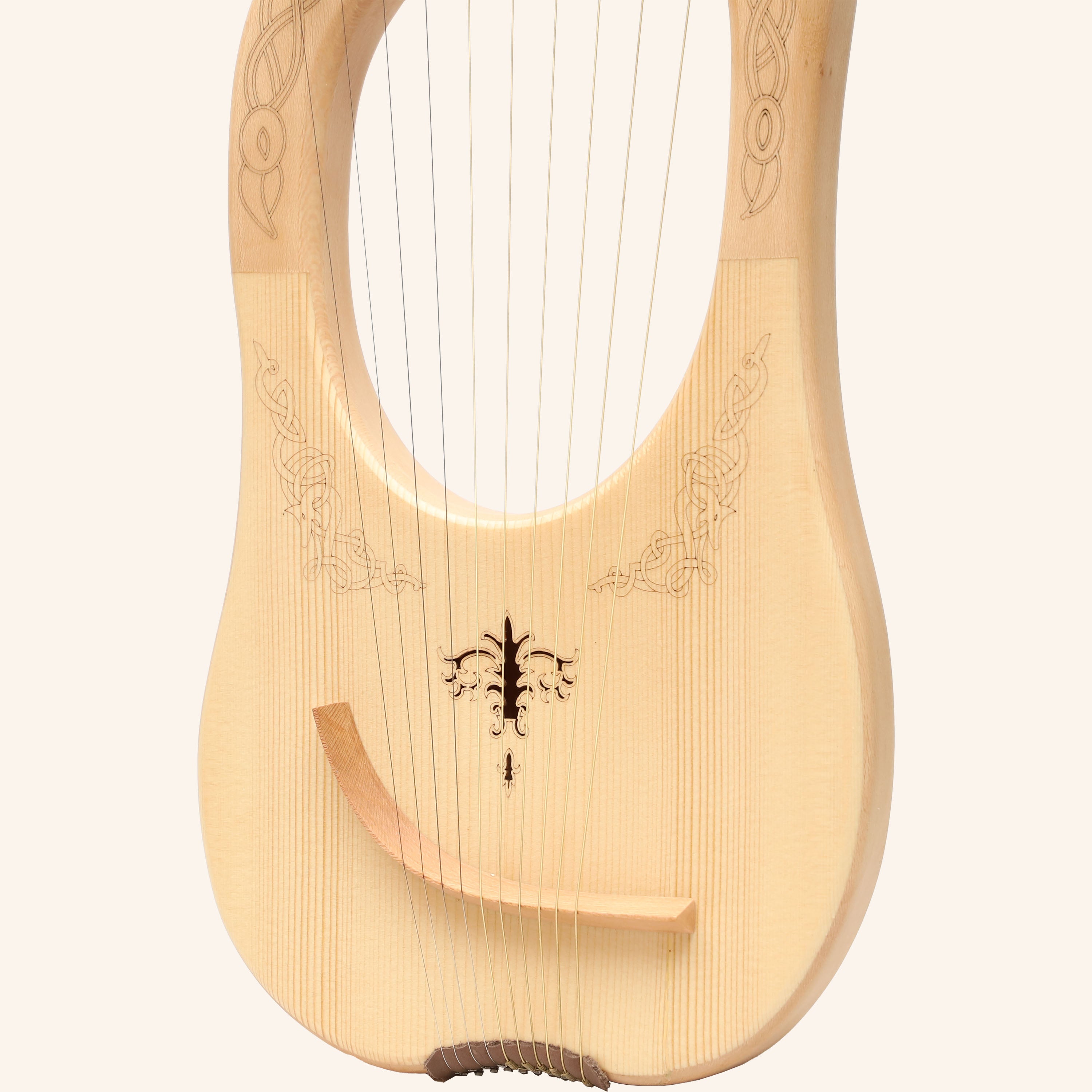 Muzikkon Lyre Harp, 10 String Engraved