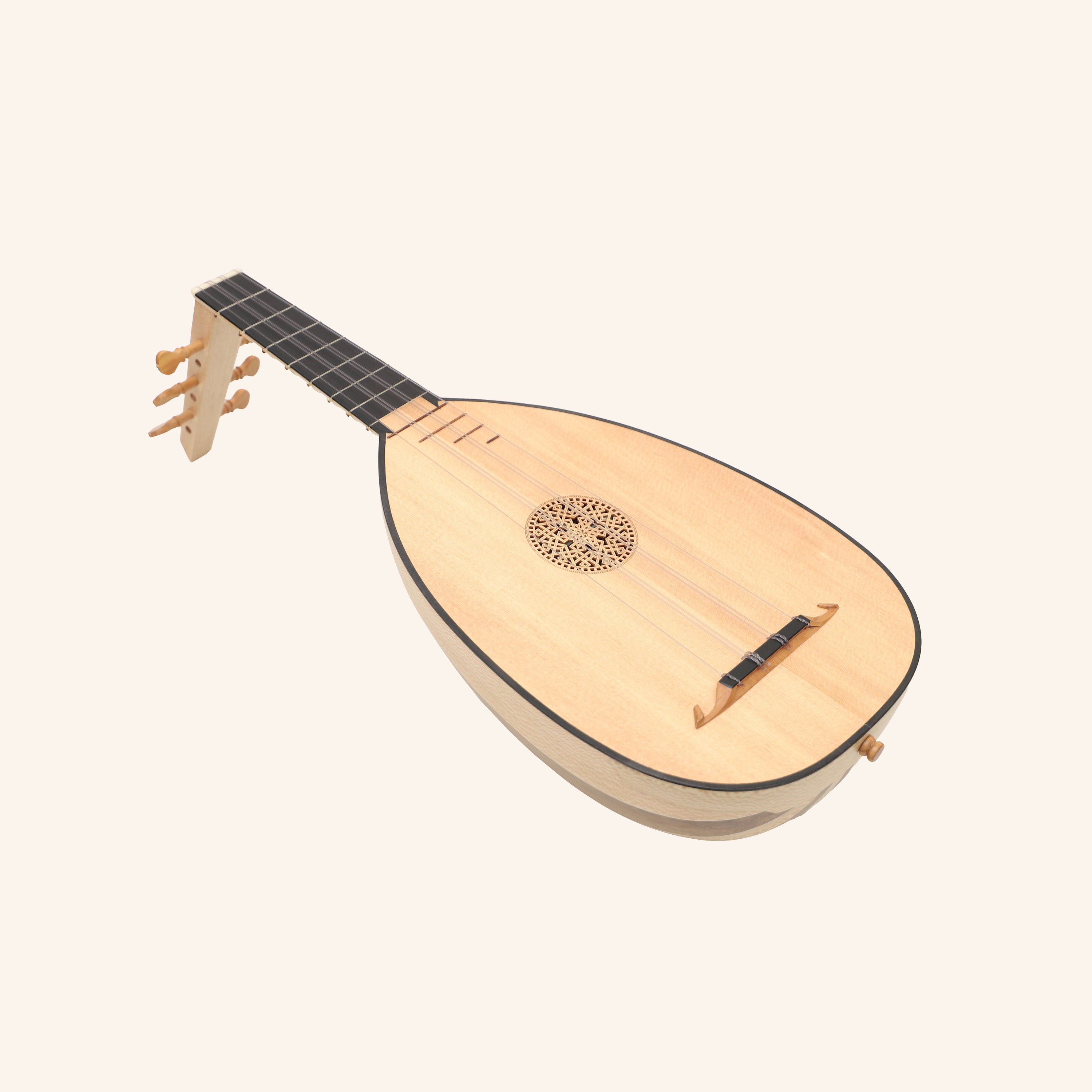 Lute Ukulele, 6 Strings Tenor Variegated Lacewood Walnut