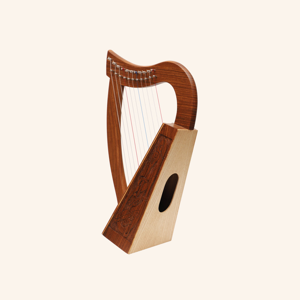 Muzikkon O'Carolan Harp, 11 String Rosewood Celtic Dragon