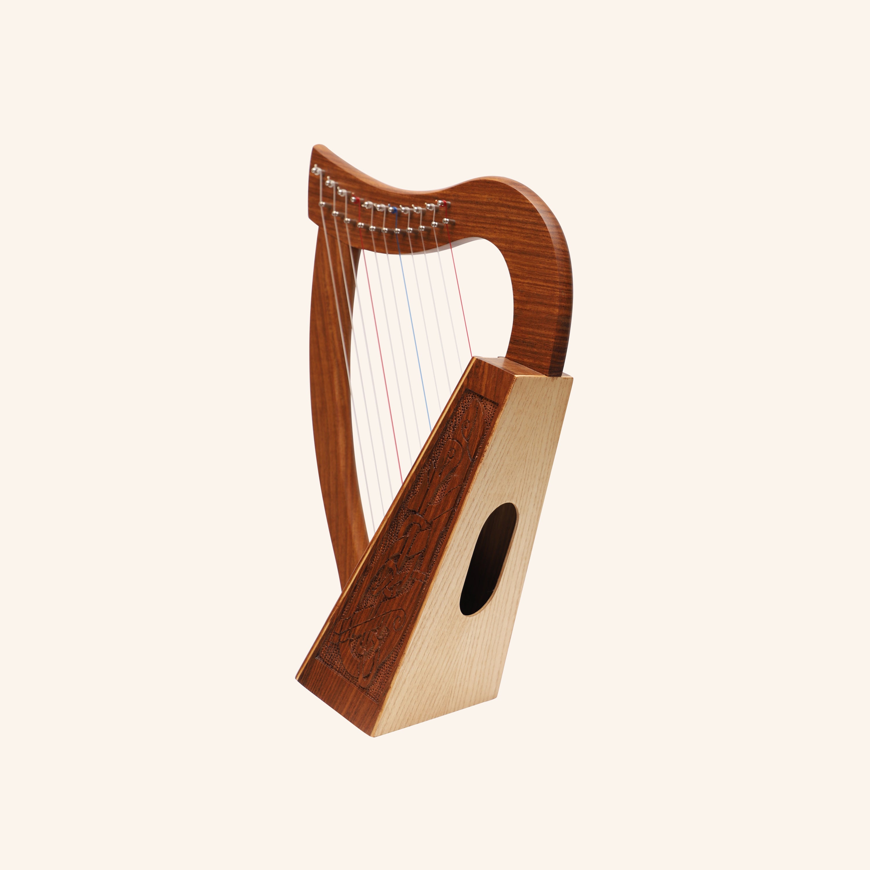 Muzikkon O'Carolan Harp, 11 String Rosewood Celtic Dragon