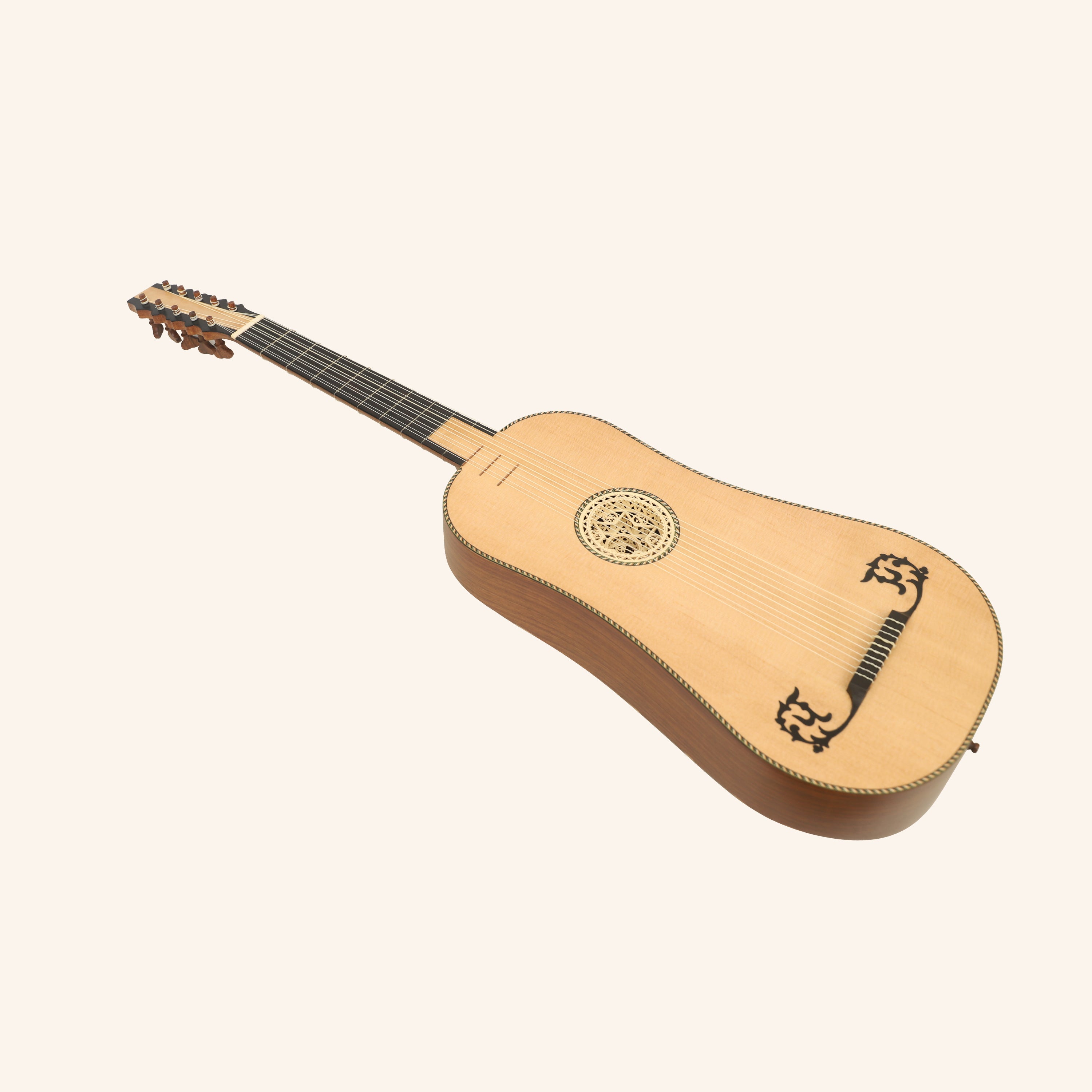Heartland Sellas Baroque Guitar, 5 Course Left Hand Rosewood
