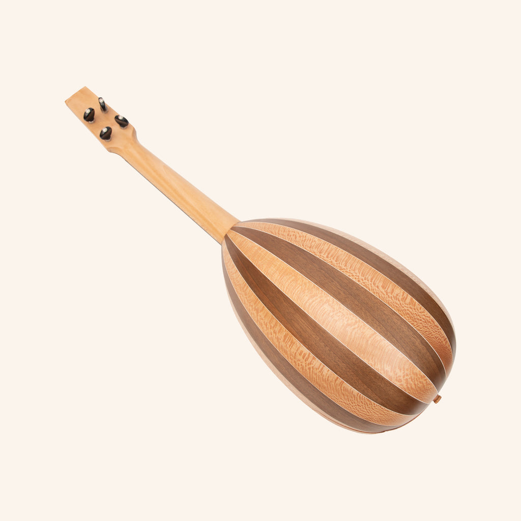 HEARTLAND BAROQUE UKULELE, 4 STRING TENOR VARIEGATED WALNUT AND LACEWOOD LEFT HAND