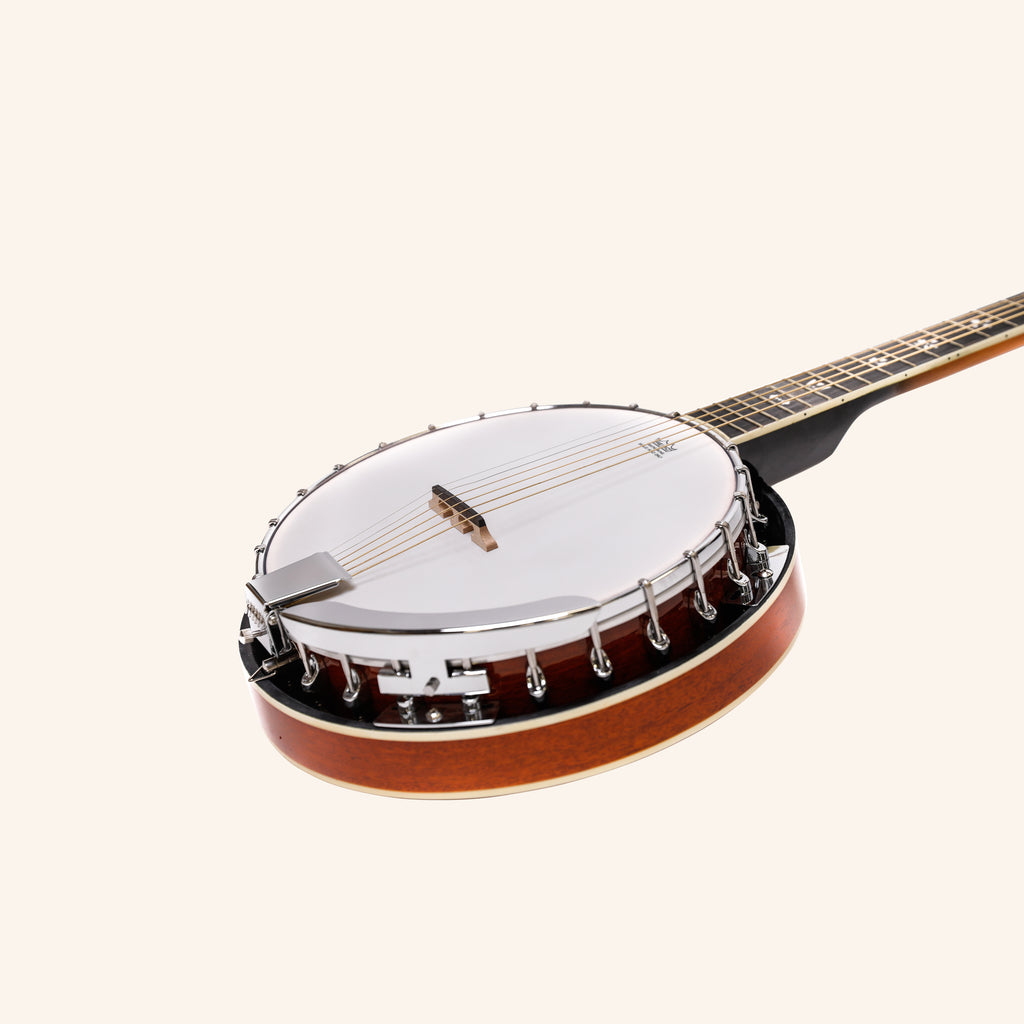 Heartland 6 String Irish Banjo Left Handed Player Series 24 Bracket with Closed Solid Back Sunburst Finish