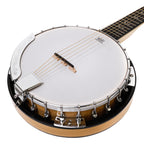 Heartland 6 String Deluxe Irish Banjo 24 Bracket with Closed Solid Back Maple Finish