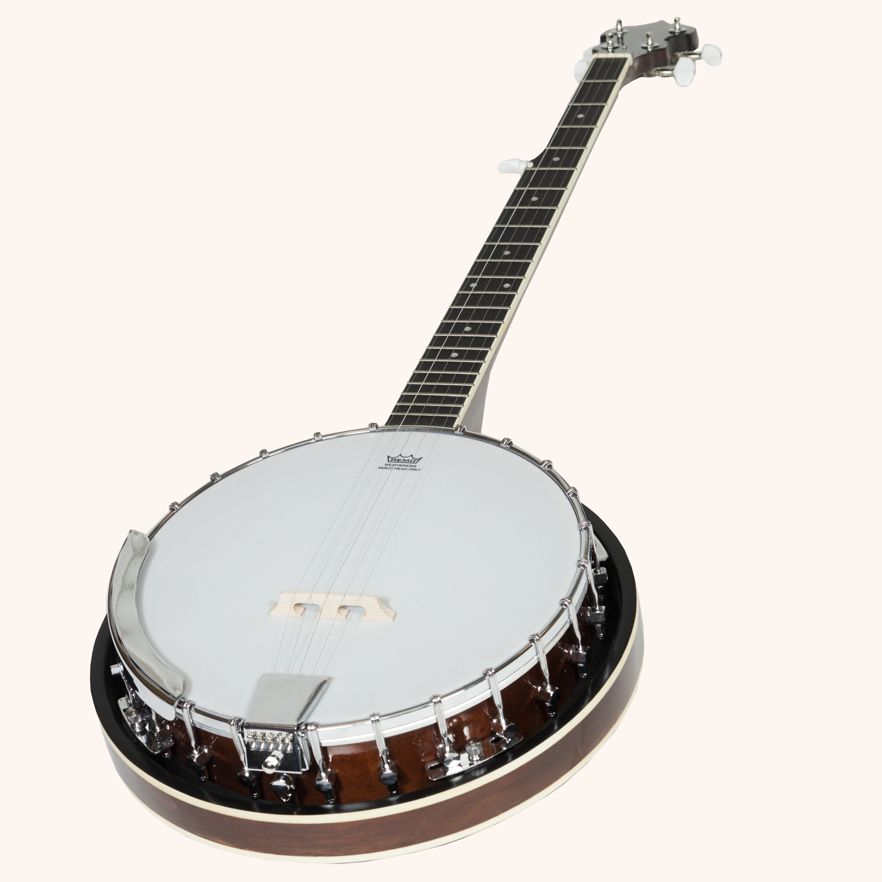Heartland 5 String Irish Banjo 24 Bracket with Closed Solid Back and Geared 5th Tuner